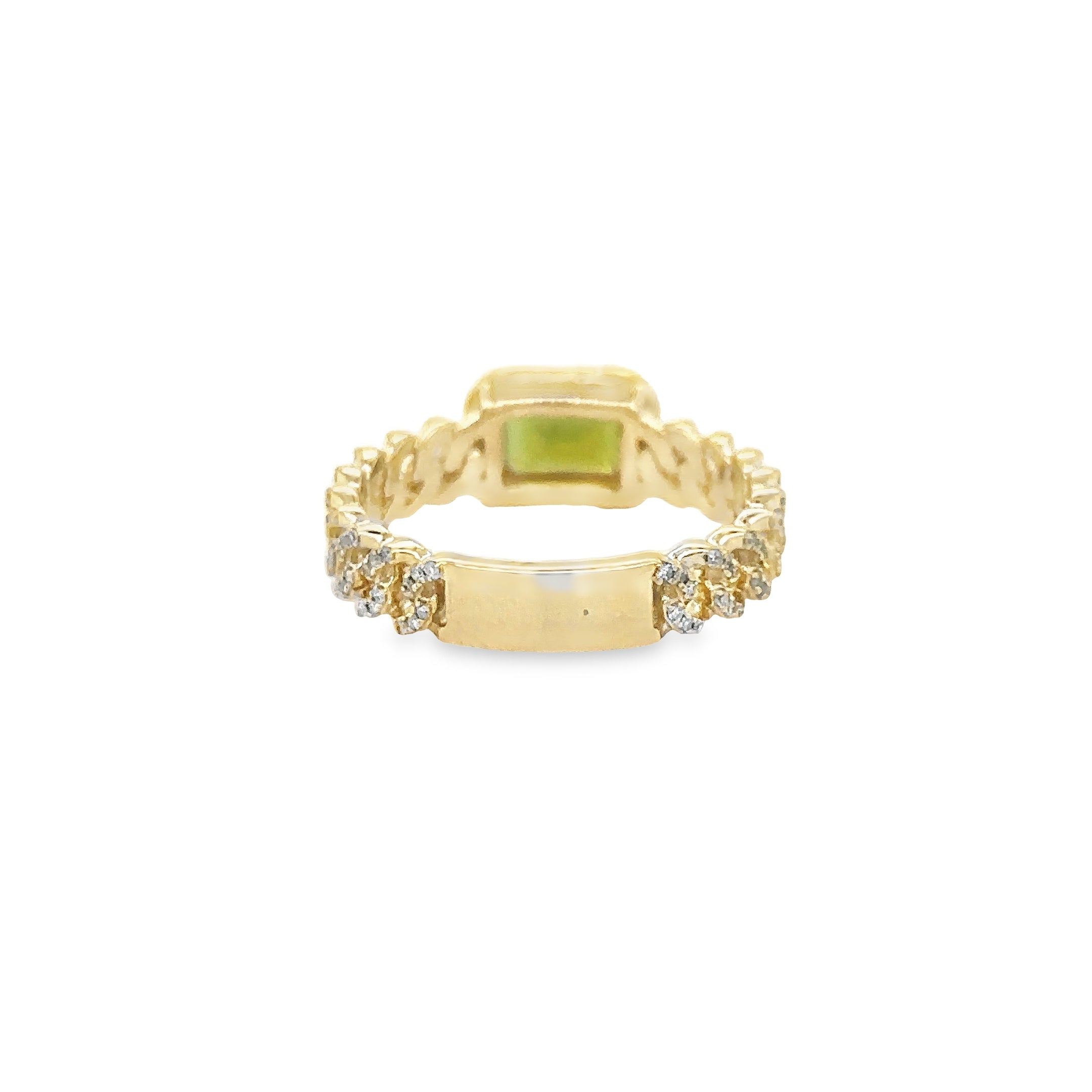 Anillo Turmalina De Oro Amarillo De 14 Quilates Con Diamantes 1.02 Ct.