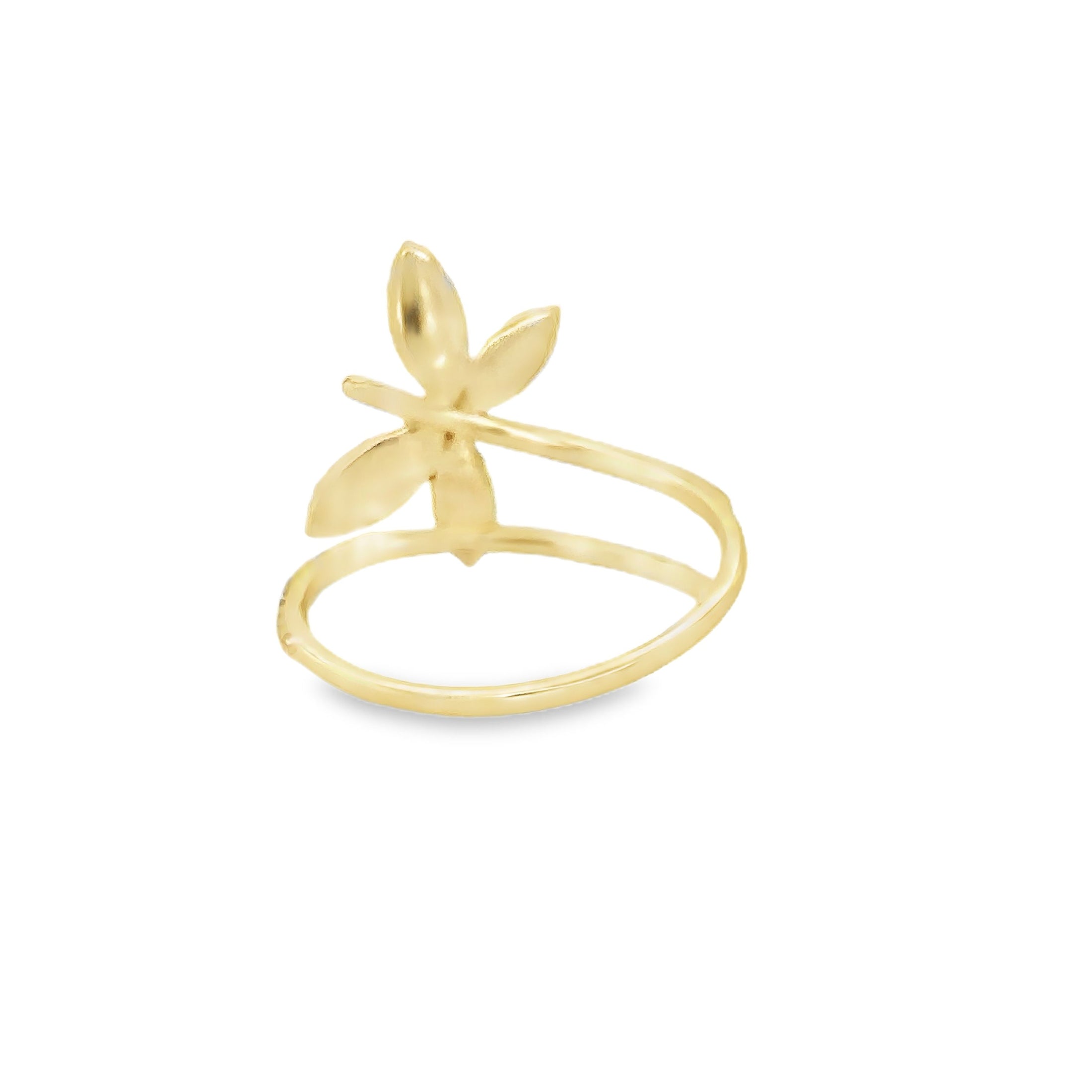 Anillo Mariposa De Diamantes Y Zafiro Rosa En Oro Amarillo De 14Kt, 0.38 CT