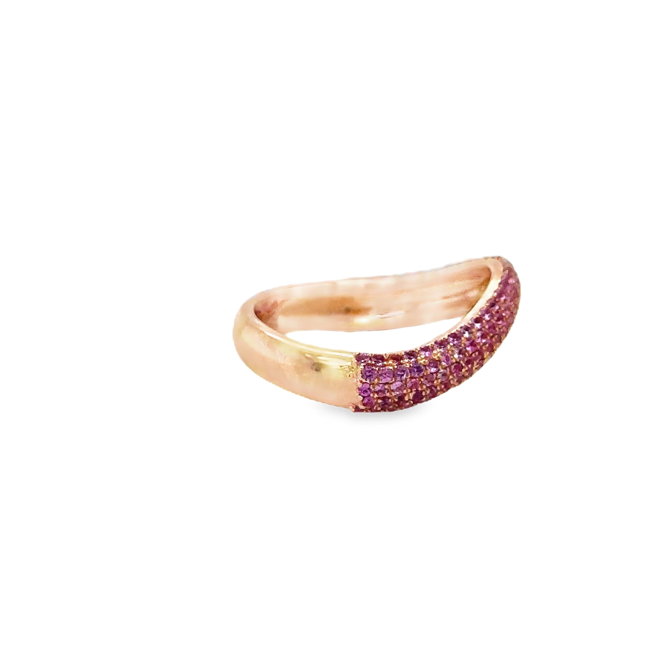 Anillo De Oro Rosa Zafiro De 14 K