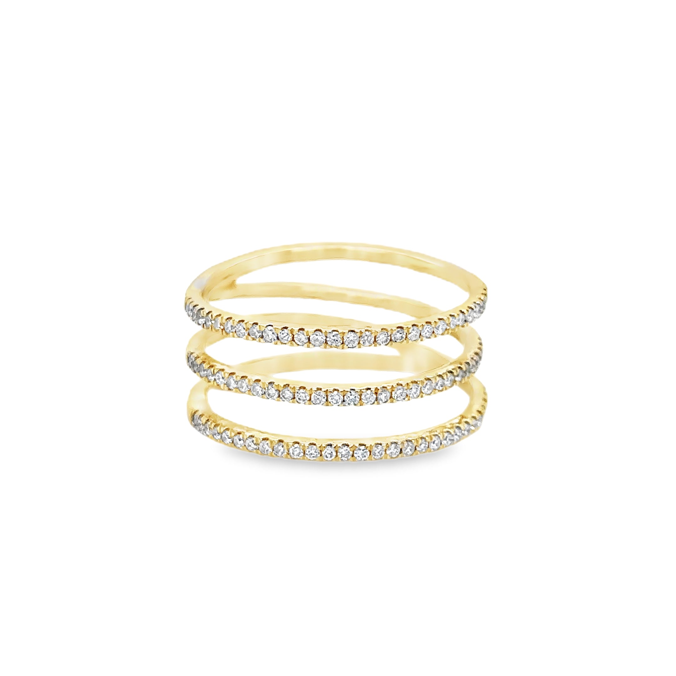 Anillo De Diamantes De Oro Amarillo De 14K 0.41 Ct.
