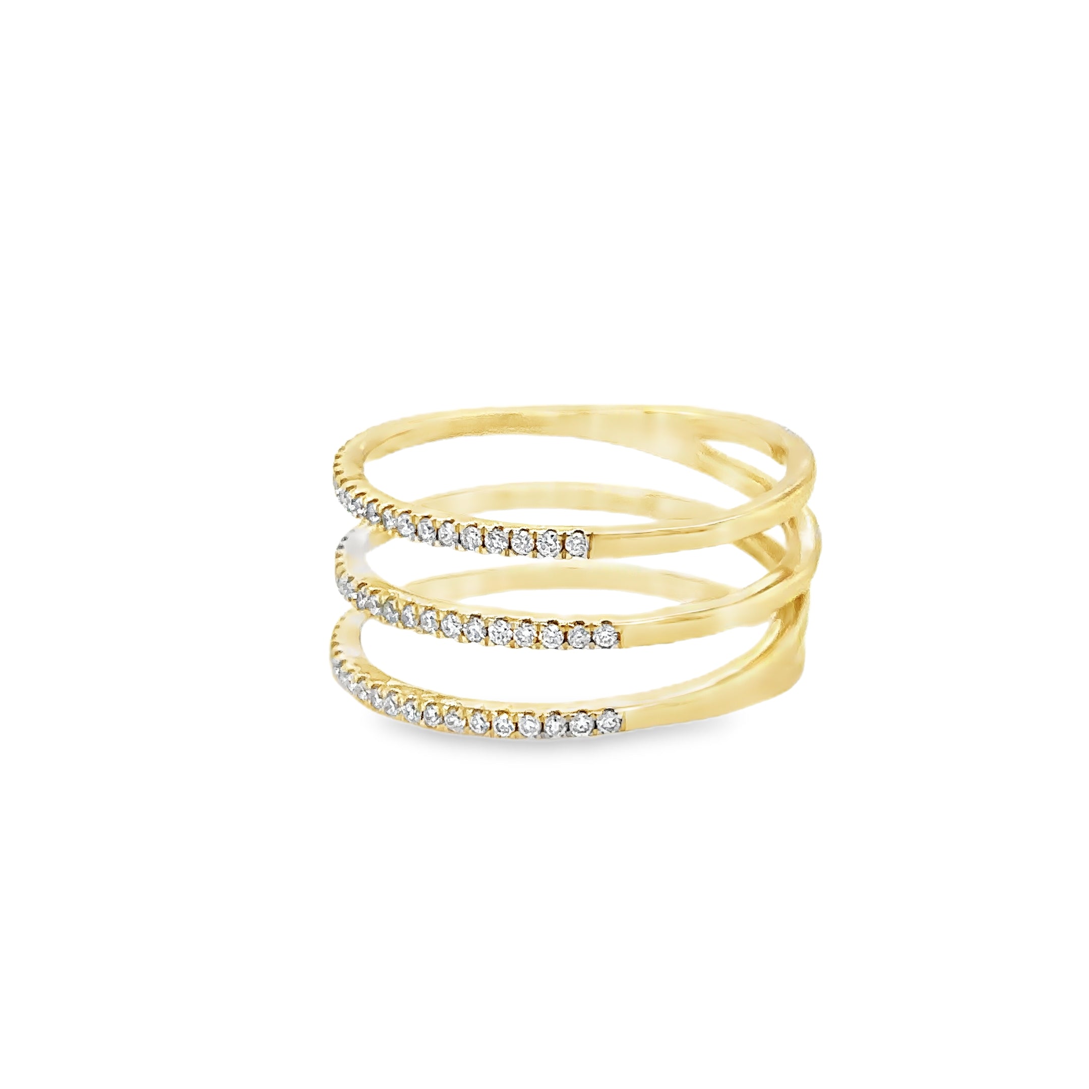 Anillo De Diamantes De Oro Amarillo De 14K 0.41 Ct.
