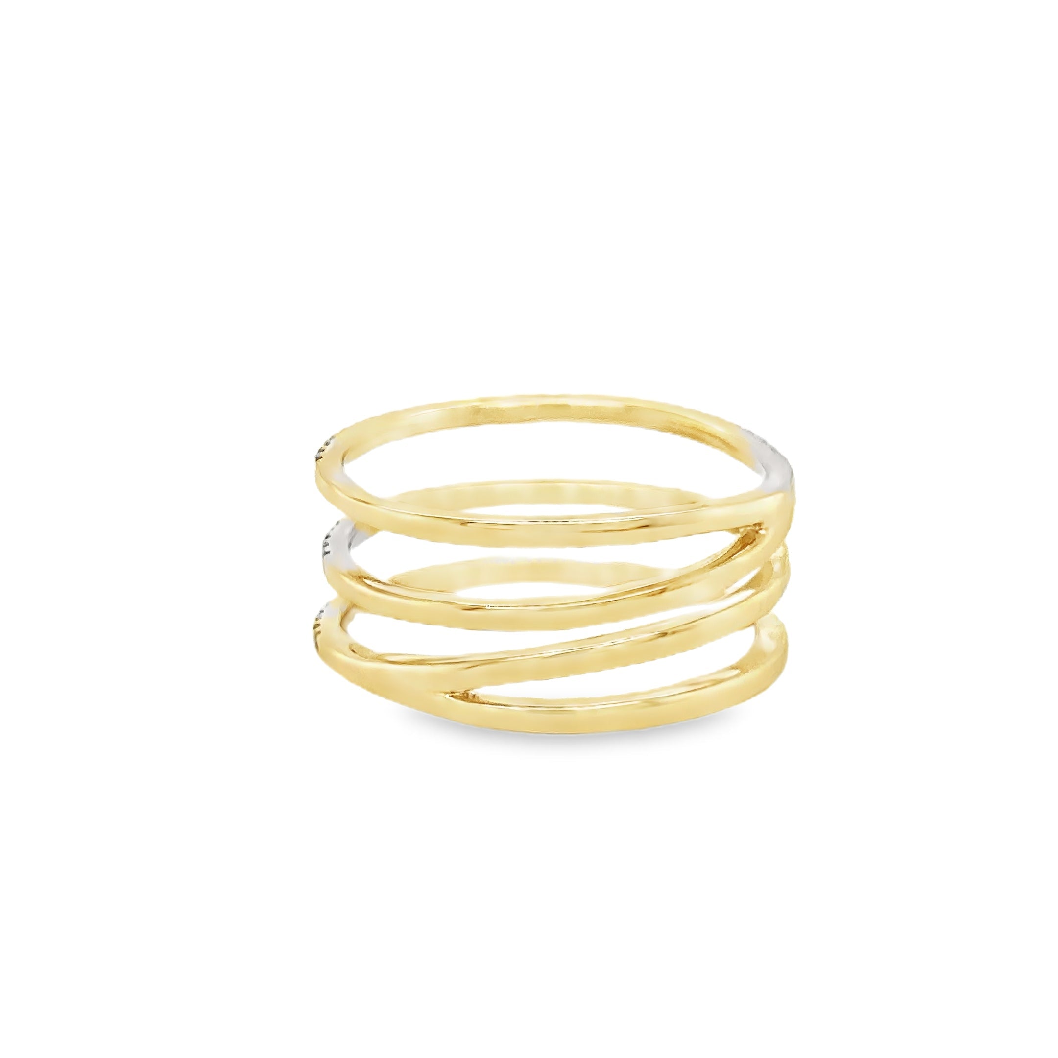 Anillo De Diamantes De Oro Amarillo De 14K 0.41 Ct.