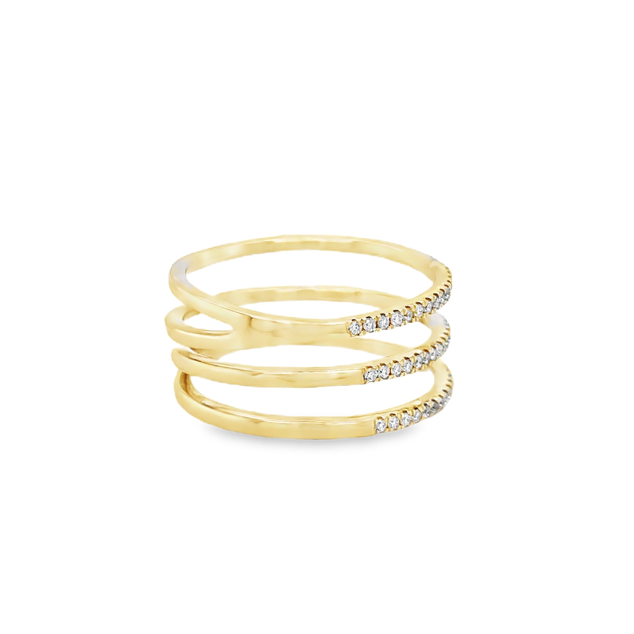 Anillo De Diamantes De Oro Amarillo De 14K 0.41 Ct.