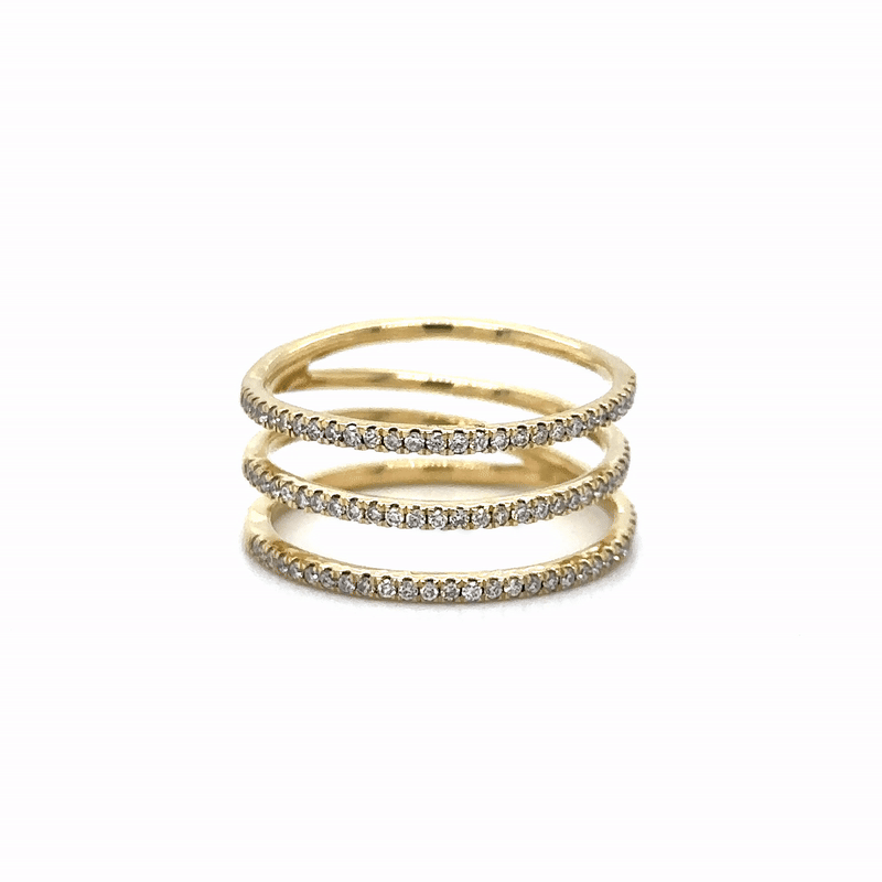 Anillo De Diamantes De Oro Amarillo De 14K 0.41 Ct.