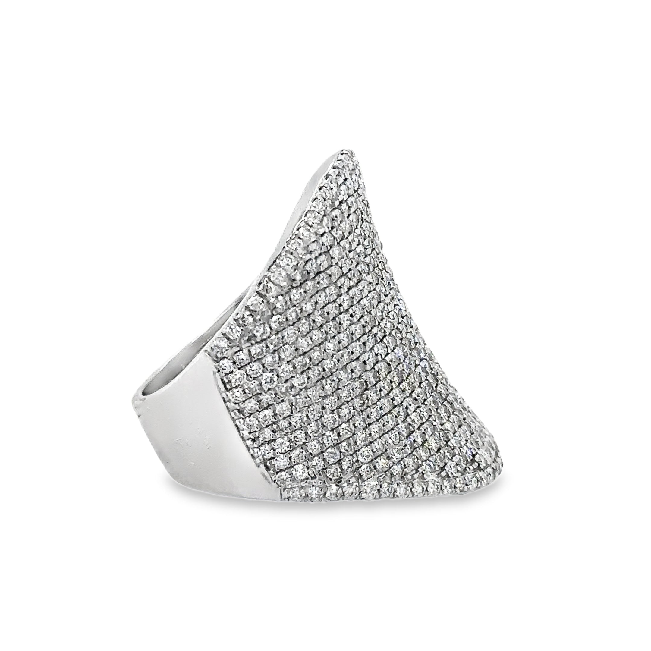 Anillo De Oro Blanco De 14 Quilates Y Diamantes 2.21 Ct.
