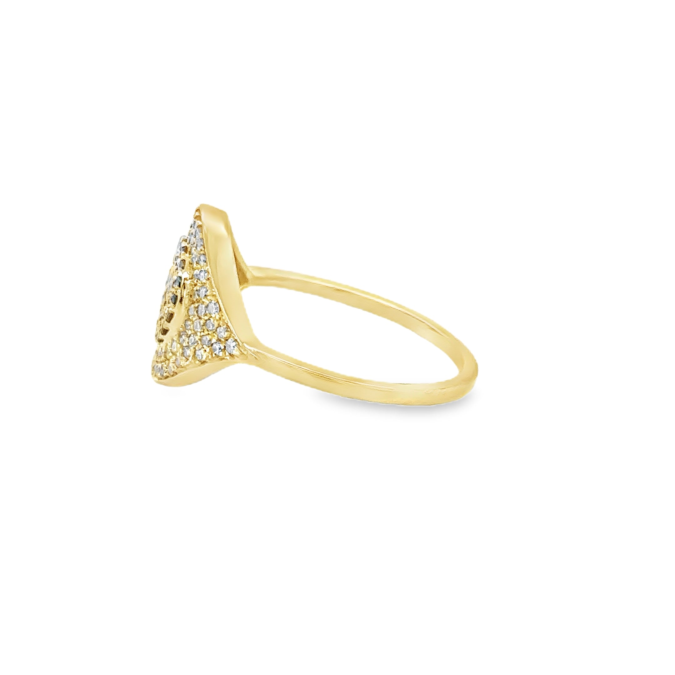 Anillo De Oro Amarillo De 14K Con Diamantes Azules Y Blancos 0.54 Ct.