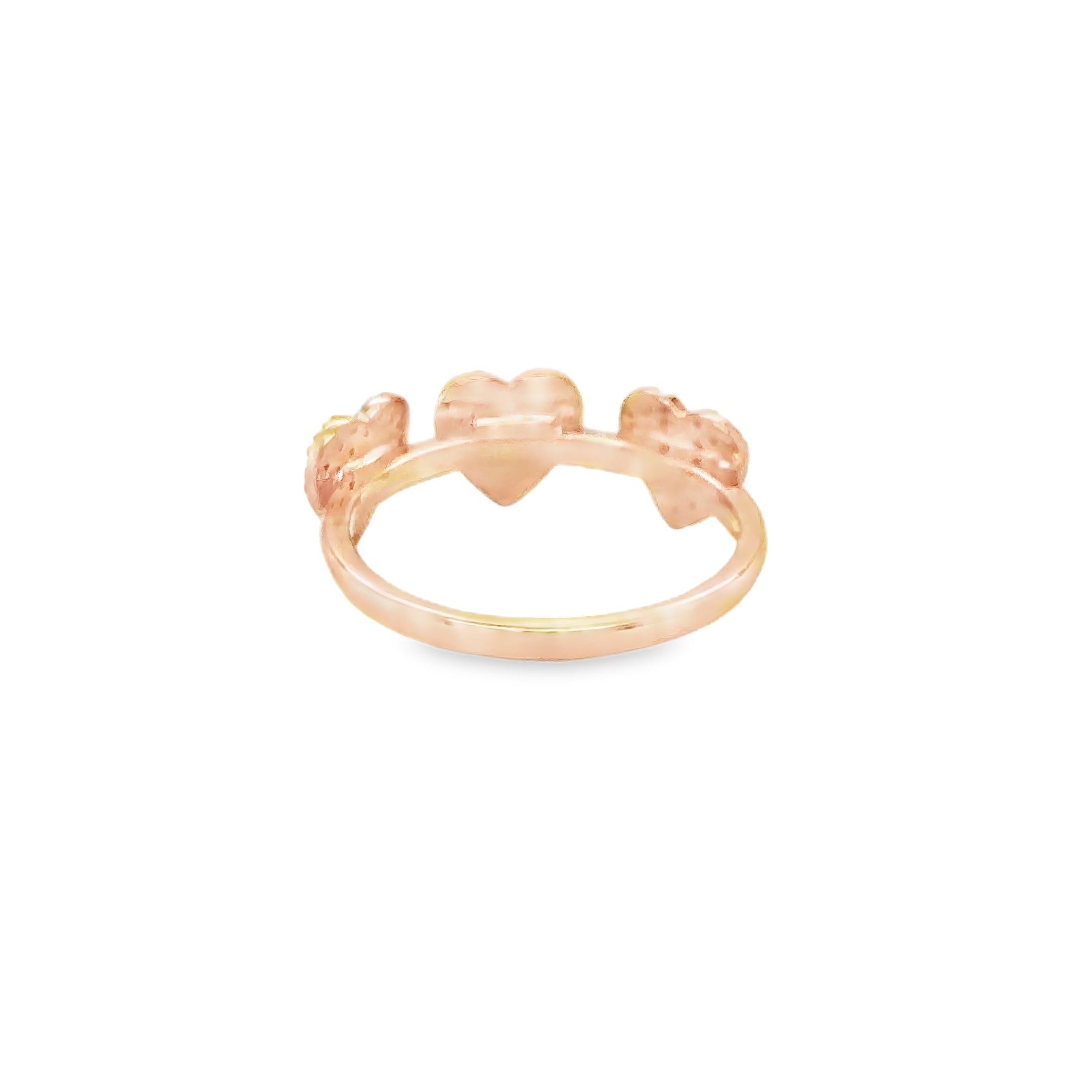 Anillo Corazón De Zafiro Rosa De Oro Rosa De 14 Kt