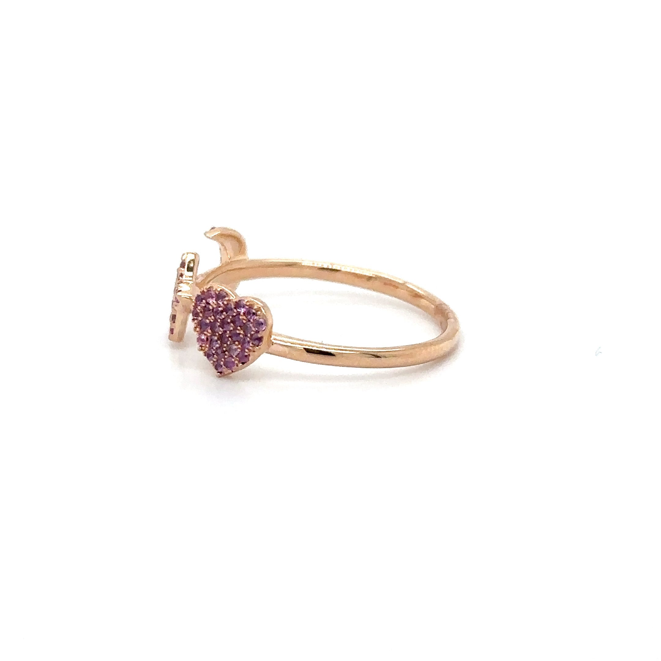Anillo De Oro Rosa De 14 Quilates Zafiro Rosa 0.25 Ct.