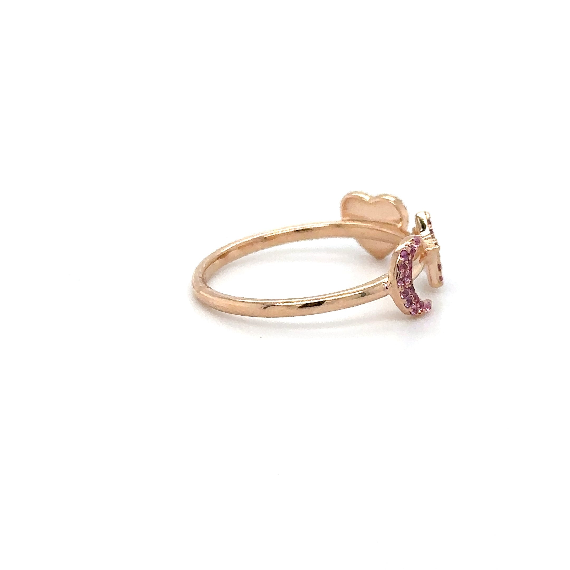 Anillo De Oro Rosa De 14 Quilates Zafiro Rosa 0.25 Ct.