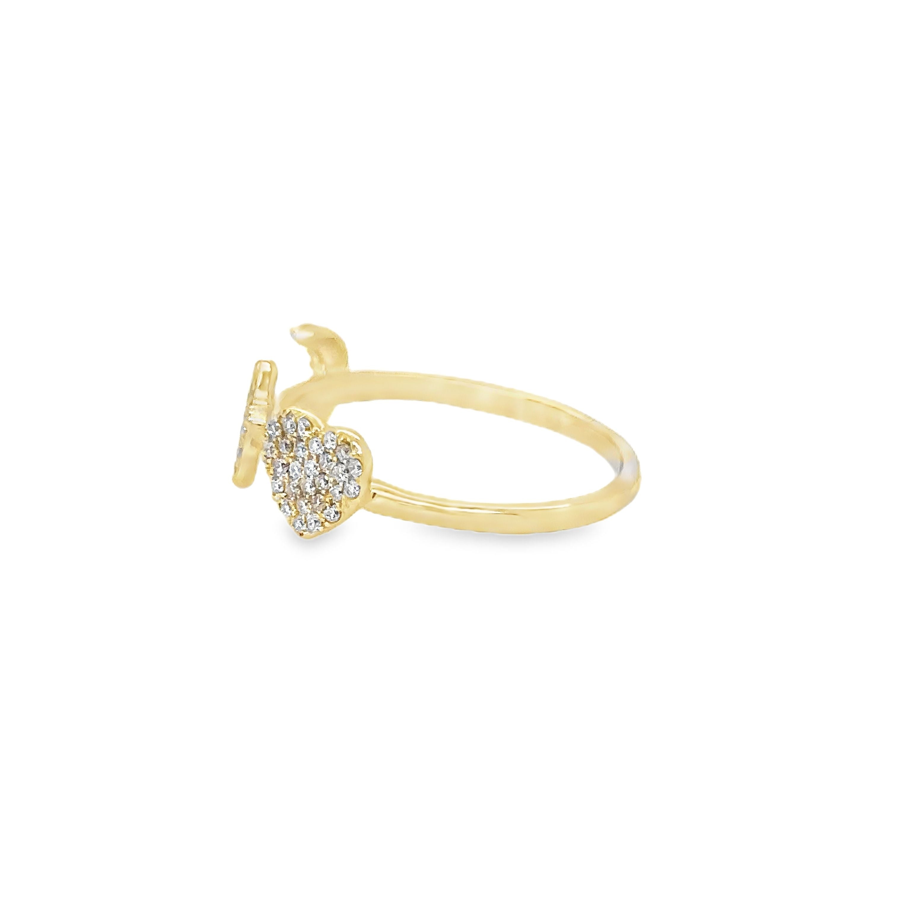 Anillo De Diamantes De Oro Amarillo De 14K 0.21 Ct.