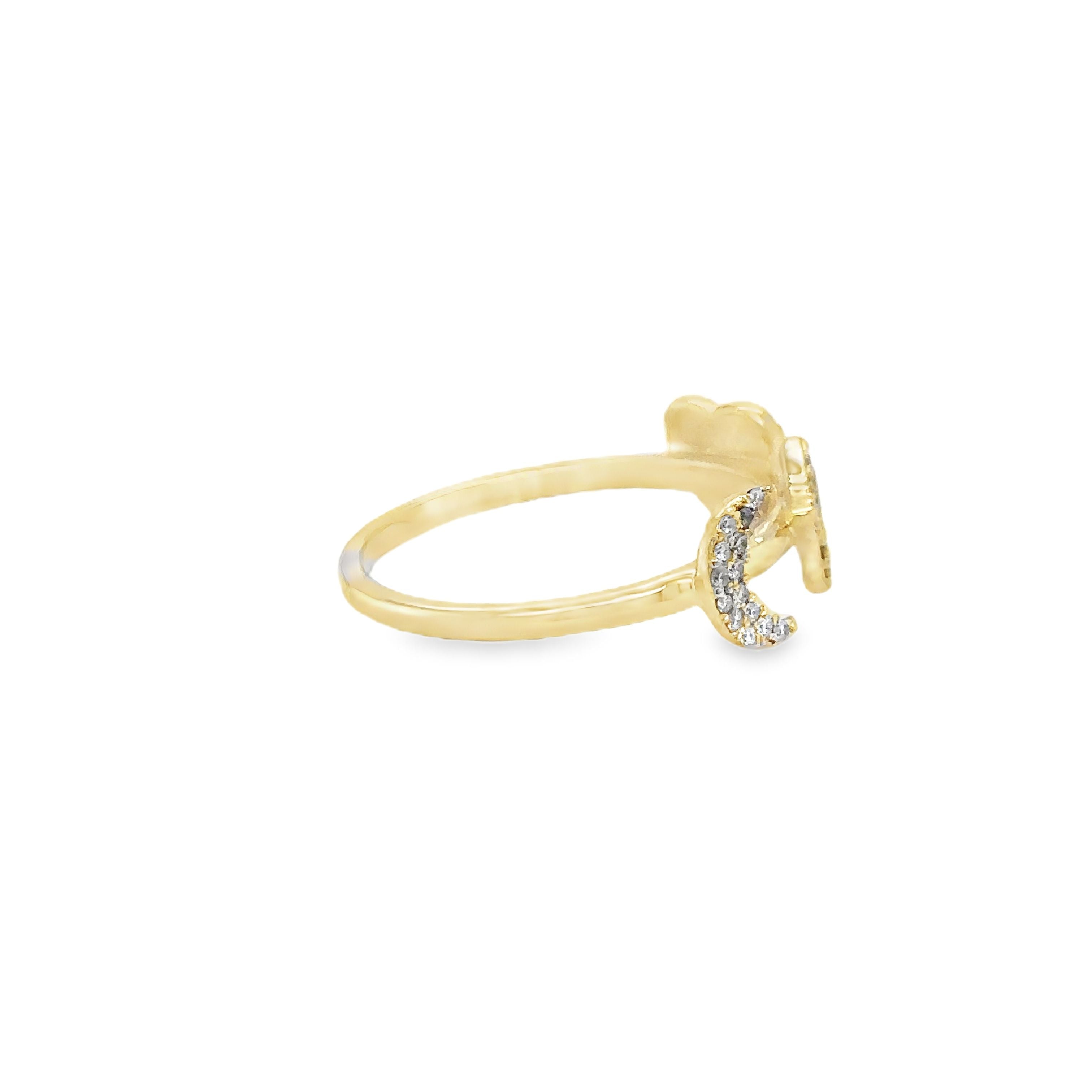 Anillo De Diamantes De Oro Amarillo De 14K 0.21 Ct.