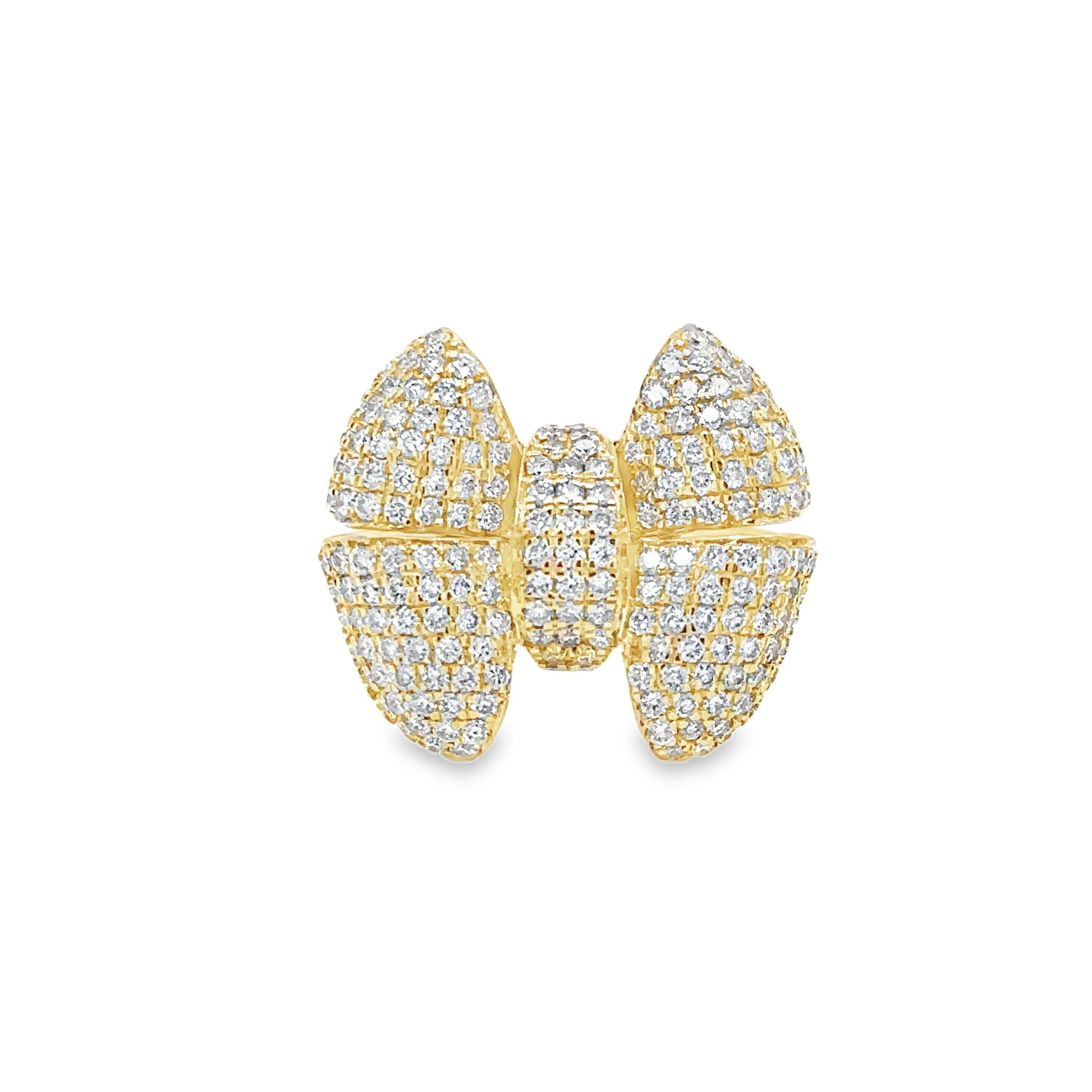 Anillo De Lazo De Diamantes De Oro Amarillo De 14K 1.19 Ct.