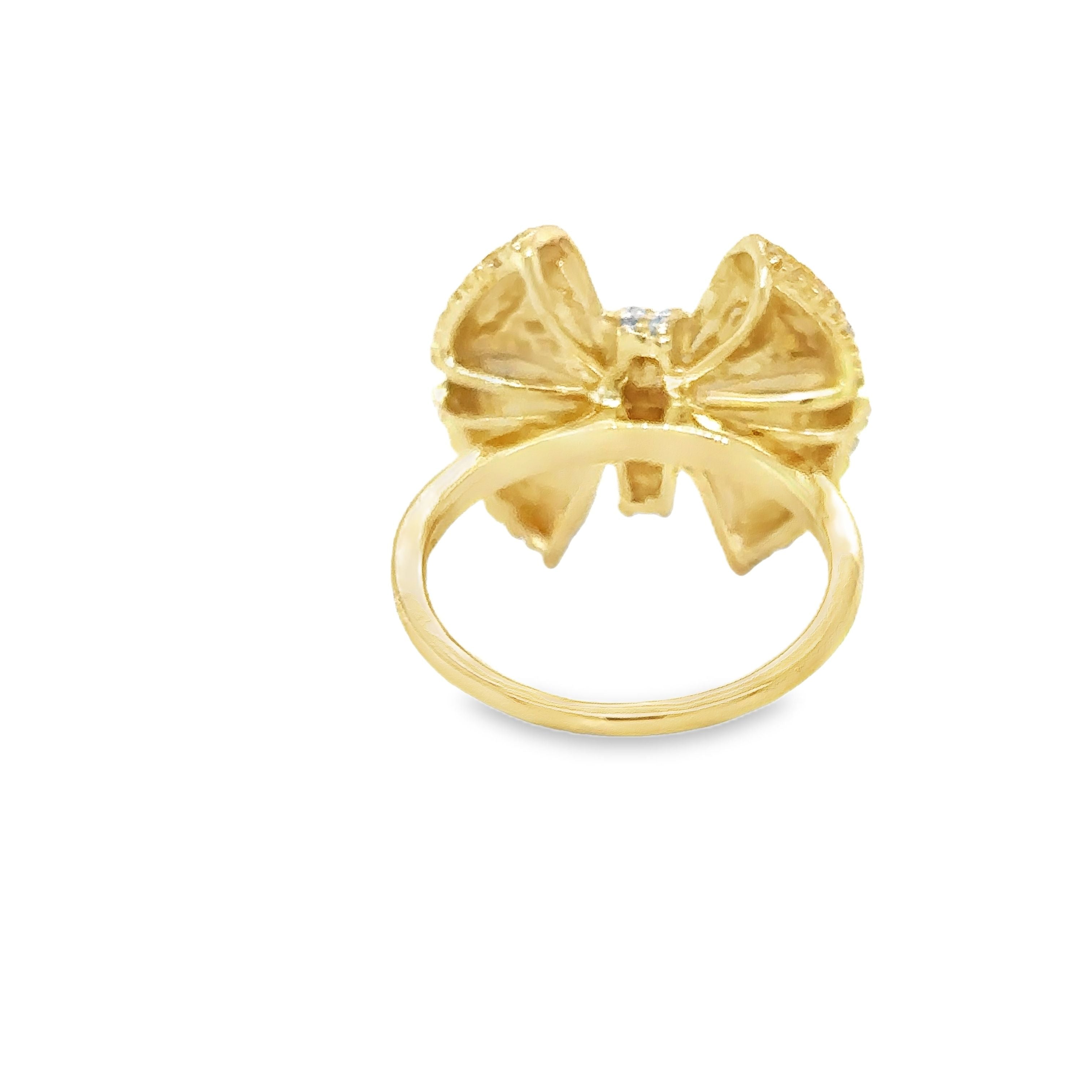 Anillo De Lazo De Diamantes De Oro Amarillo De 14K 1.19 Ct.