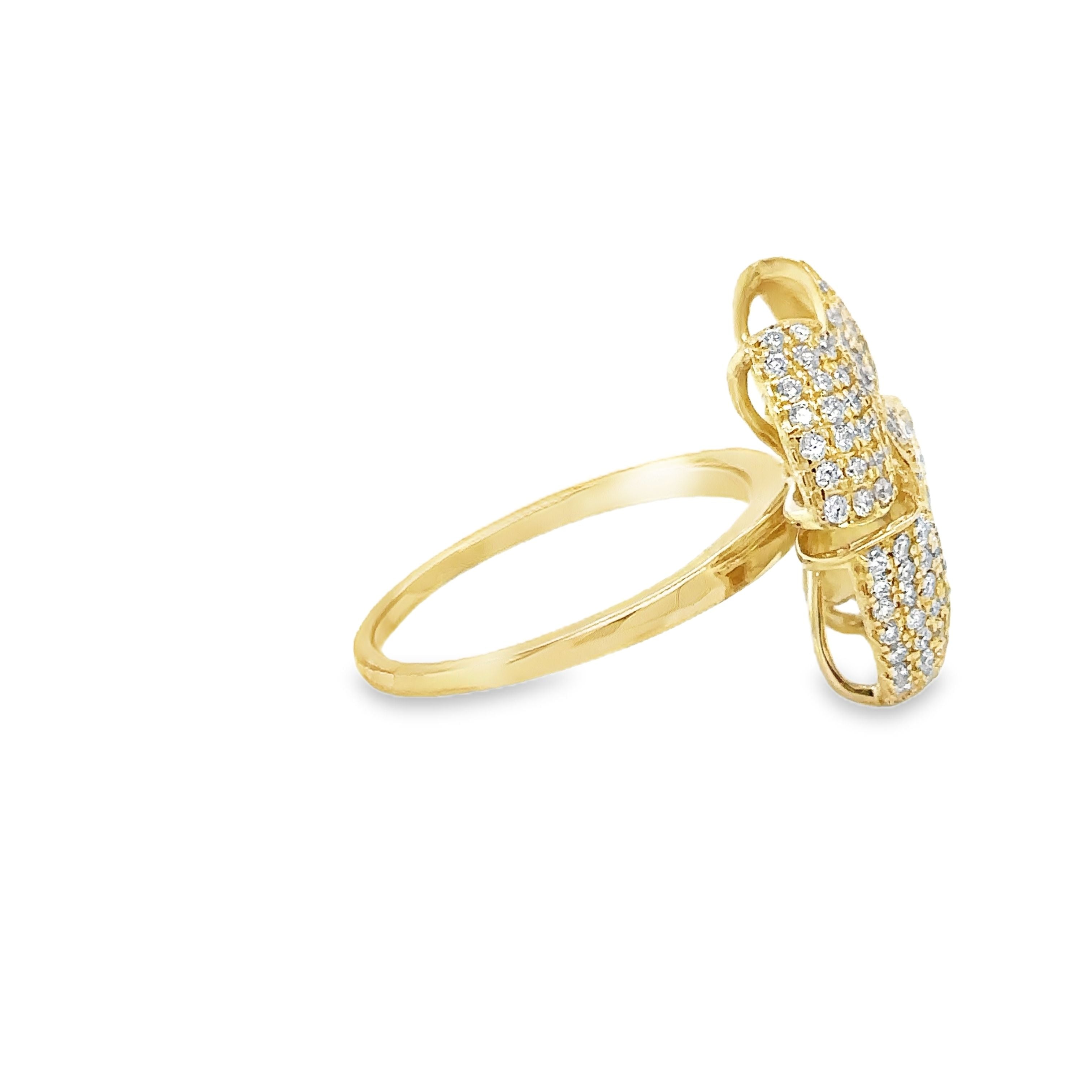 Anillo De Lazo De Diamantes De Oro Amarillo De 14K 1.19 Ct.