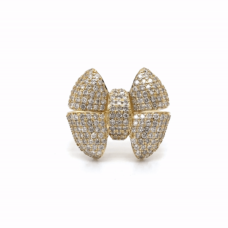 Anillo De Lazo De Diamantes De Oro Amarillo De 14K 1.19 Ct.