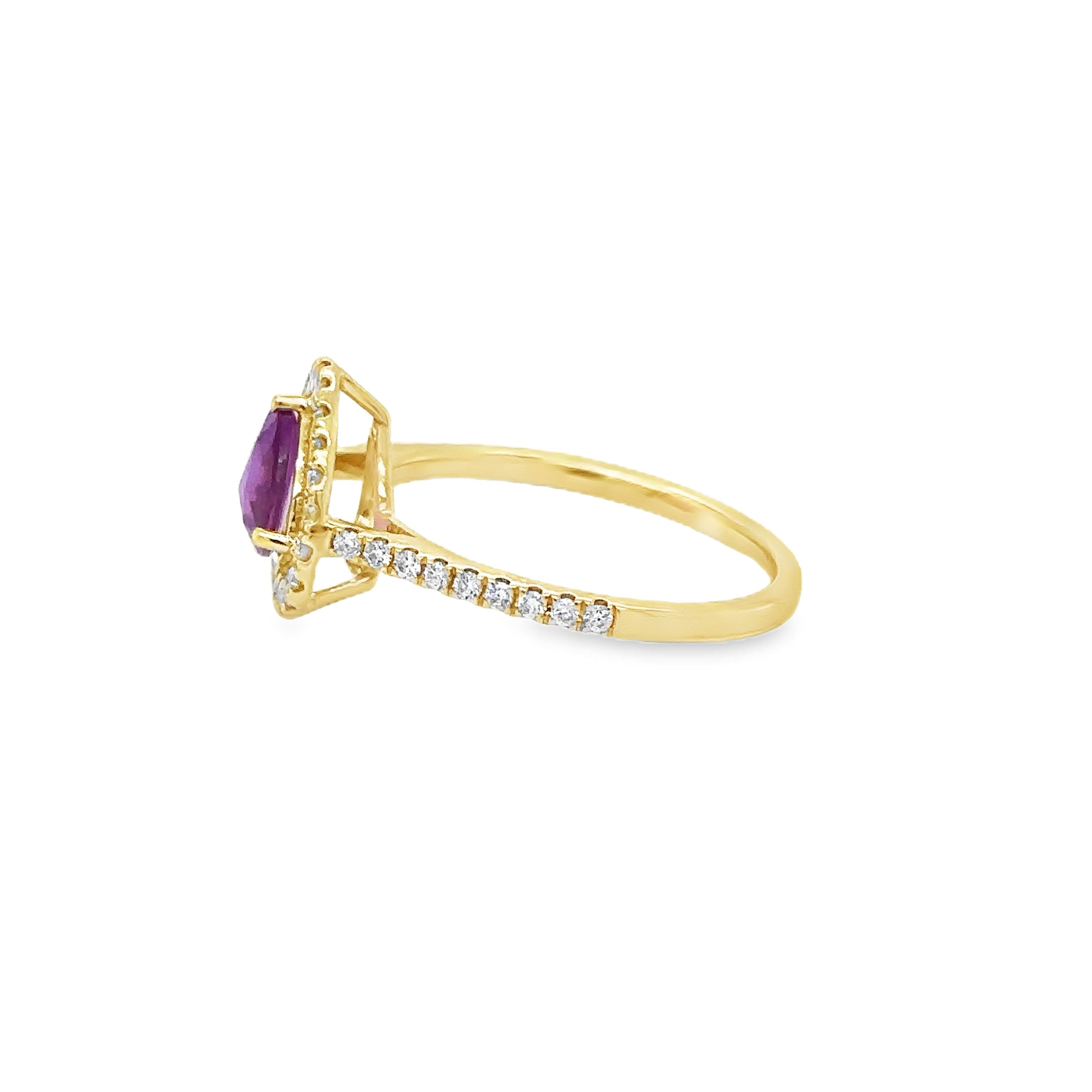 Anillo De Diamantes Y Zafiros Talla Rosa En Oro Amarillo De 14Kt 1.27 Ct.