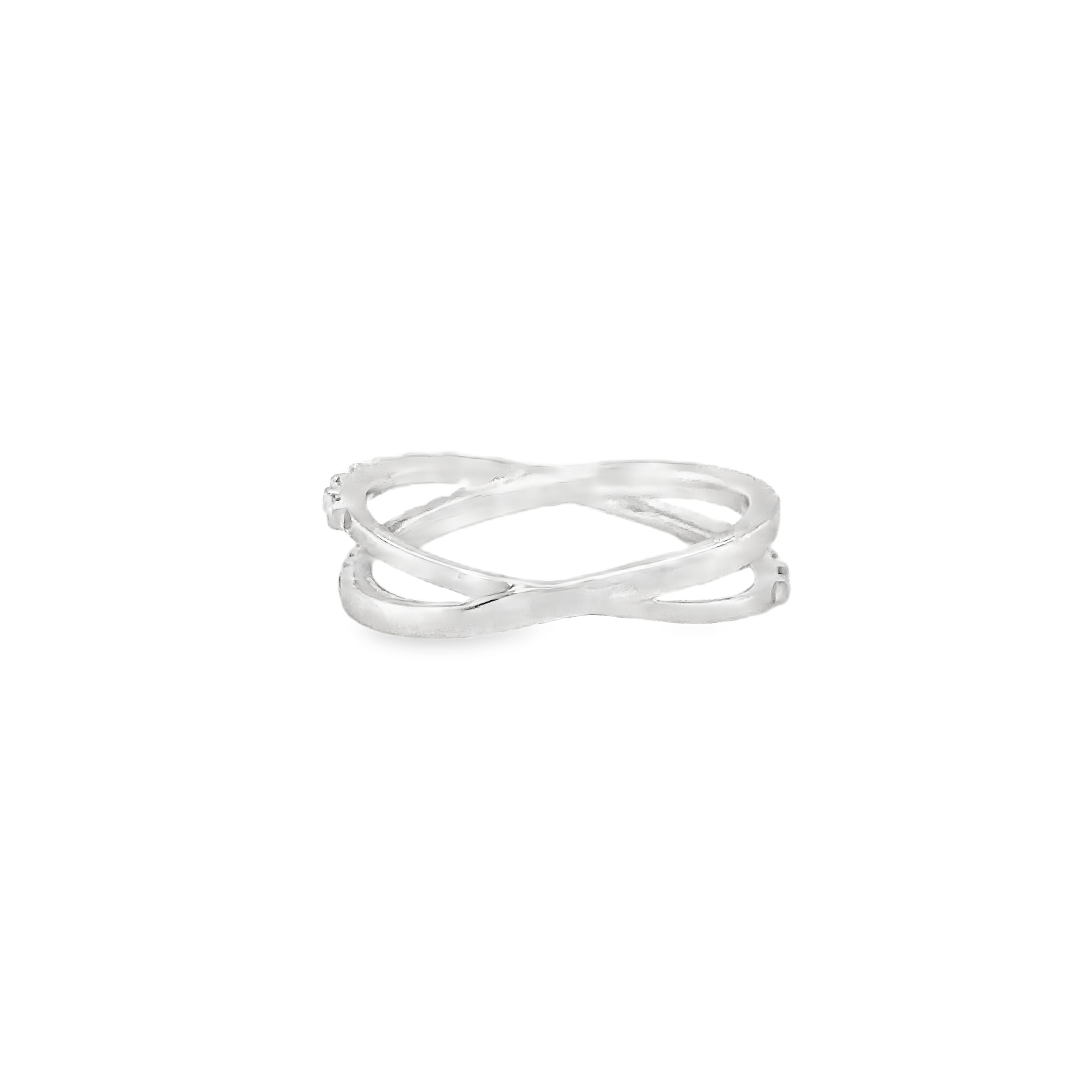 Anillo De Diamantes Baguette De Oro Blanco De 14K 0.24 Ct.