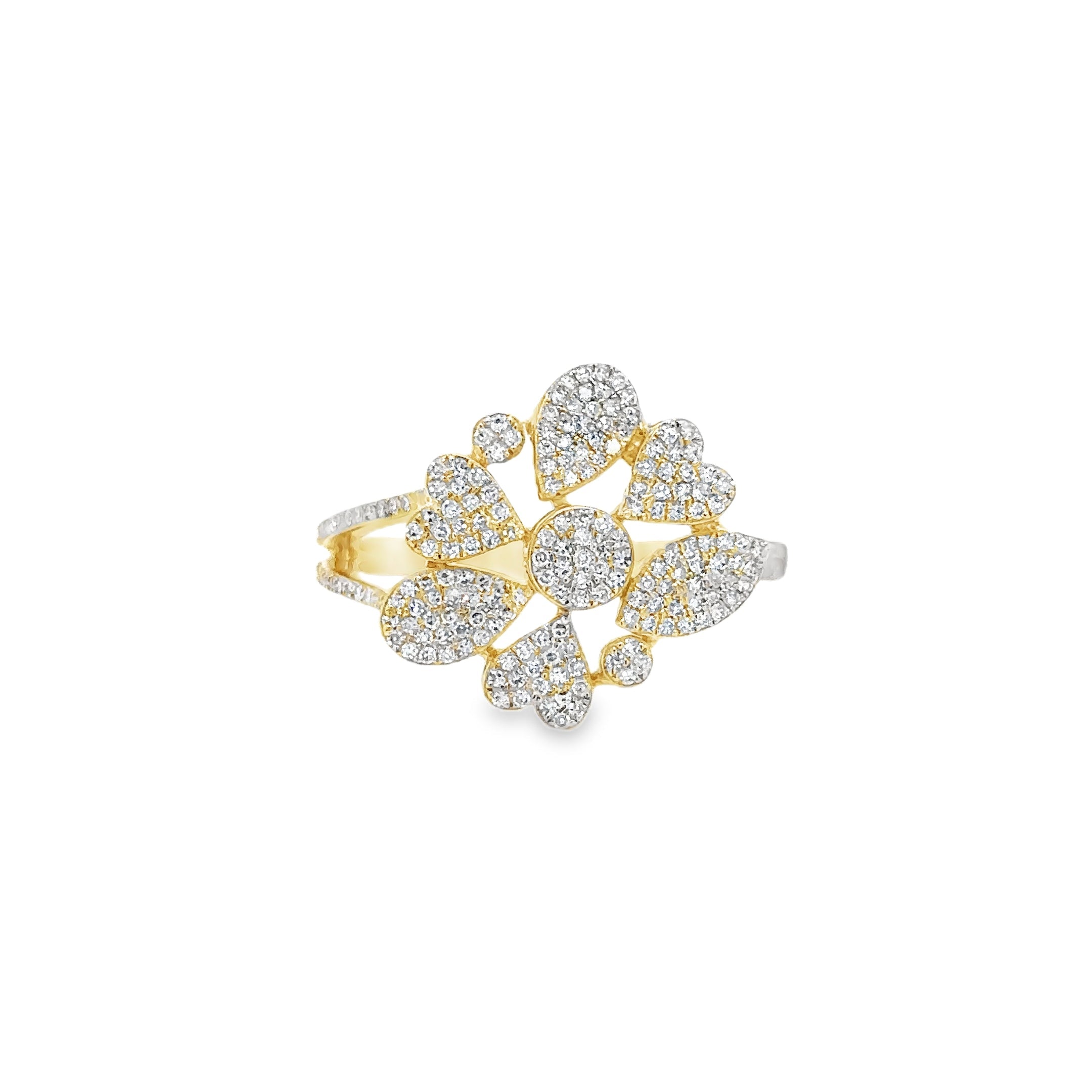 Anillo Con Diamantes De Oro Amarillo De 14K 0.37 Ct.