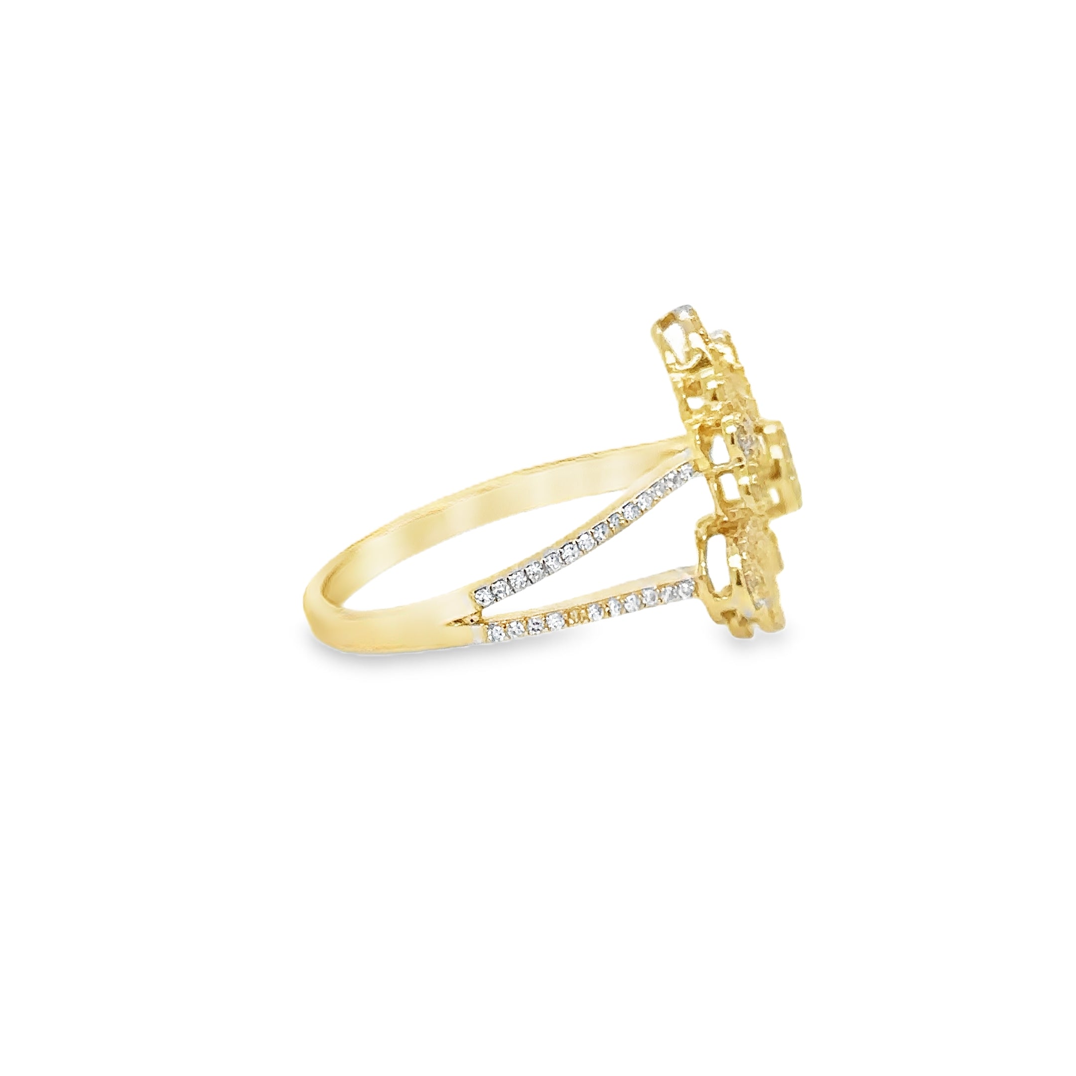Anillo Con Diamantes De Oro Amarillo De 14K 0.37 Ct.