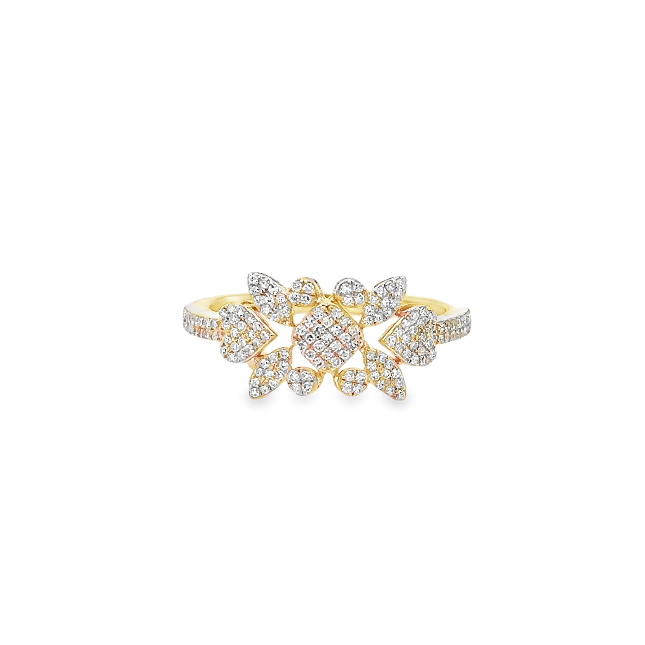 Anillo De Diamantes De Oro Amarillo De 14K 0.26 Ct.