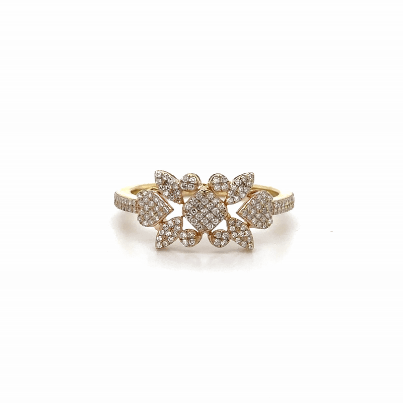 Anillo De Diamantes De Oro Amarillo De 14K 0.26 Ct.