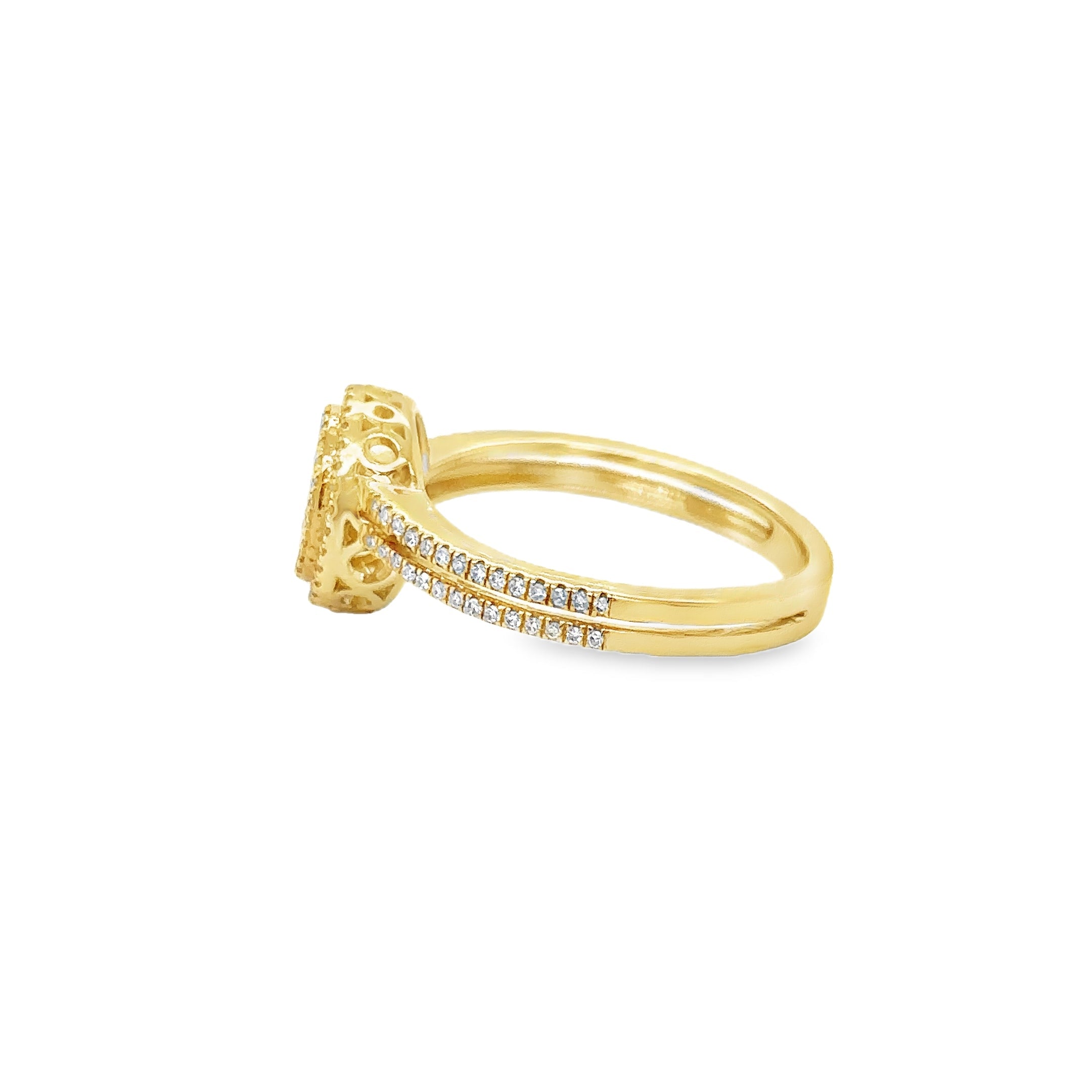 Anillo De Diamantes De Oro Amarillo De 14K 0.27 Ct.