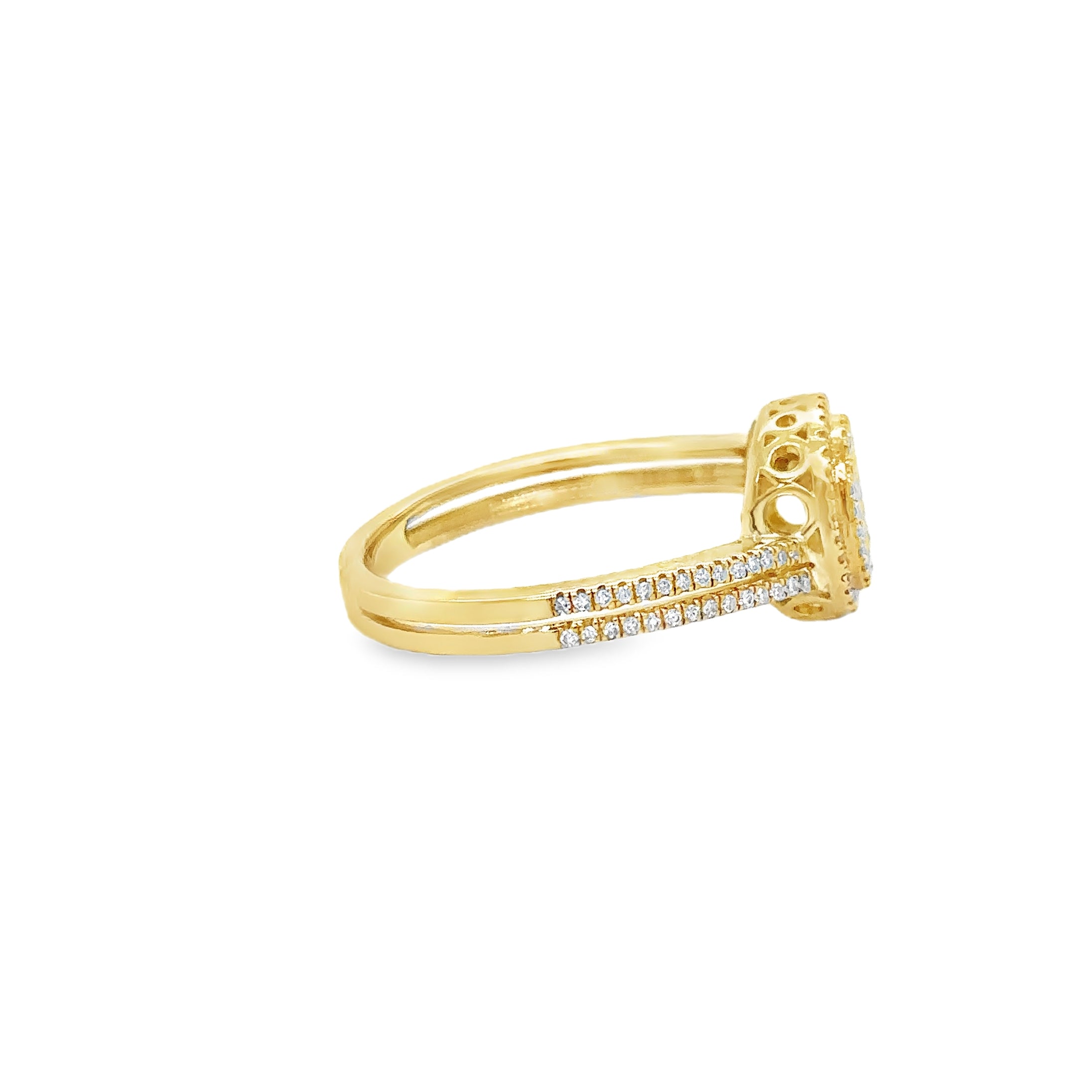Anillo De Diamantes De Oro Amarillo De 14K 0.27 Ct.