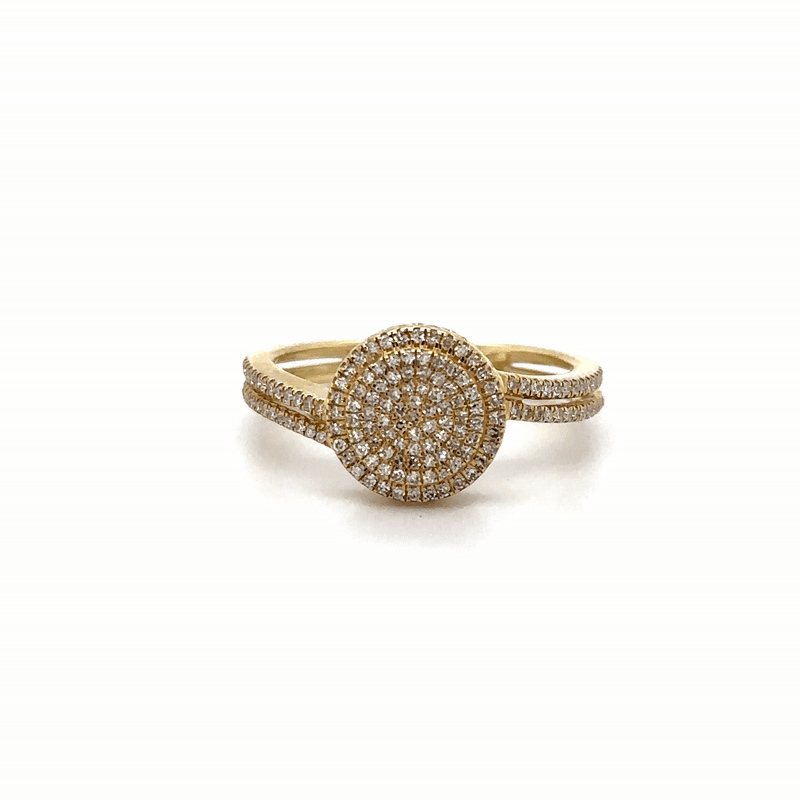 Anillo De Diamantes De Oro Amarillo De 14K 0.27 Ct.