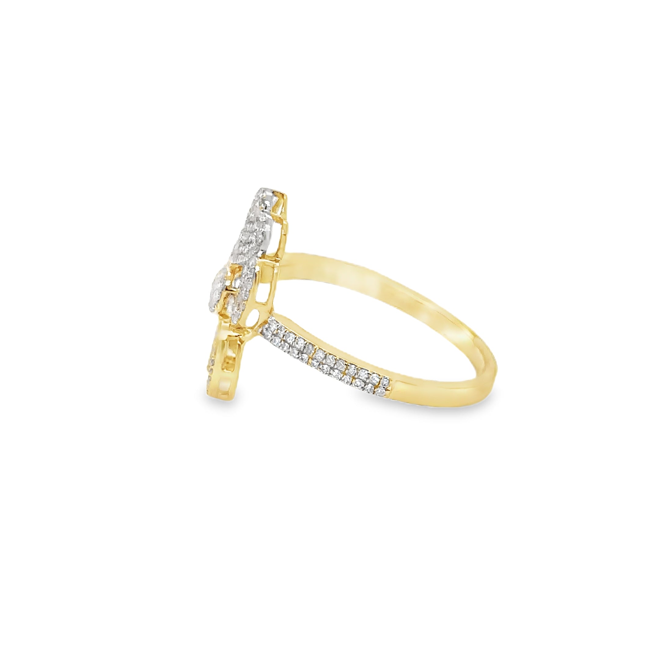 Anillo De Diamantes De Oro Amarillo De 14K 0.4 Ct.