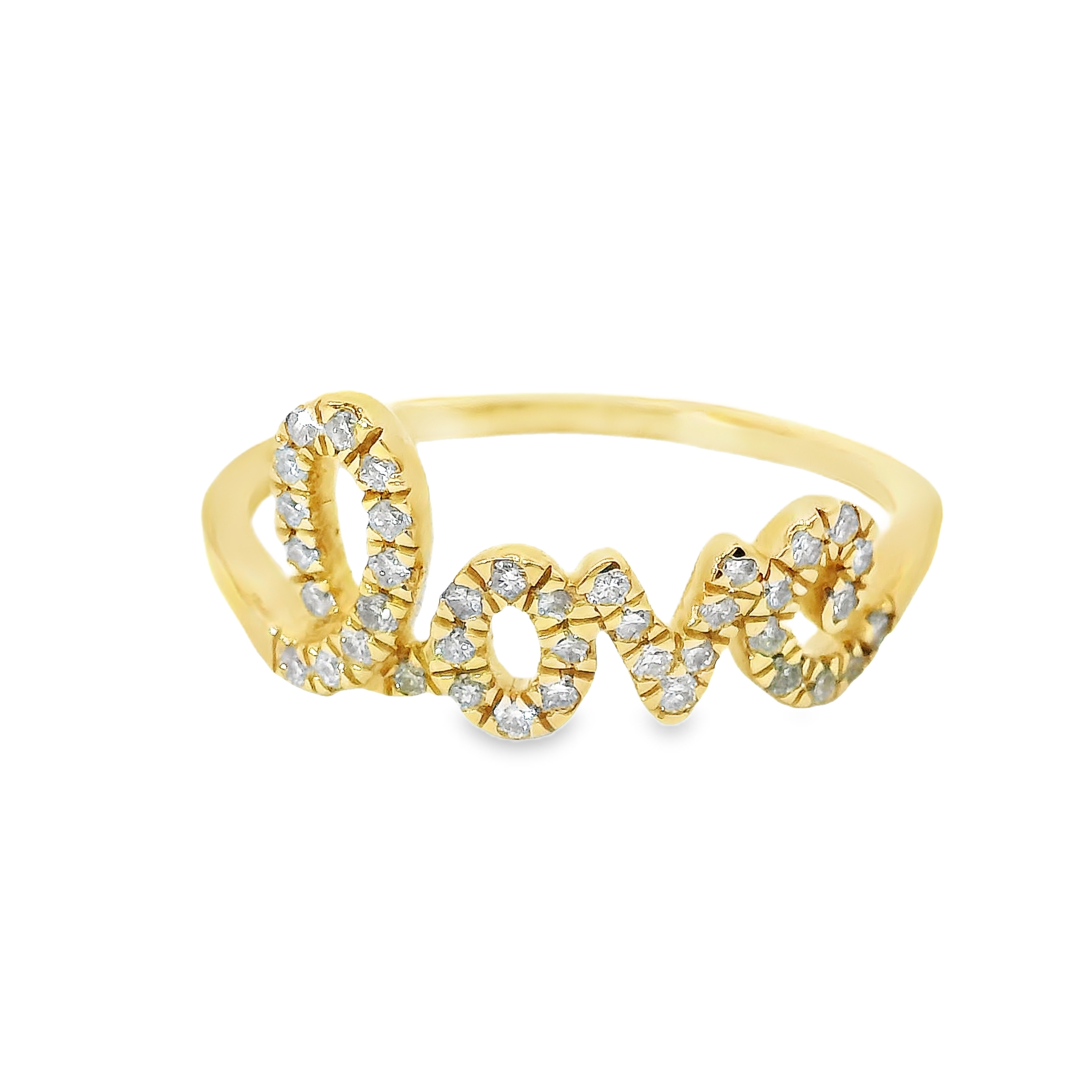 Anillo Love De Oro Amarillo De 14K 0.19 Ct.