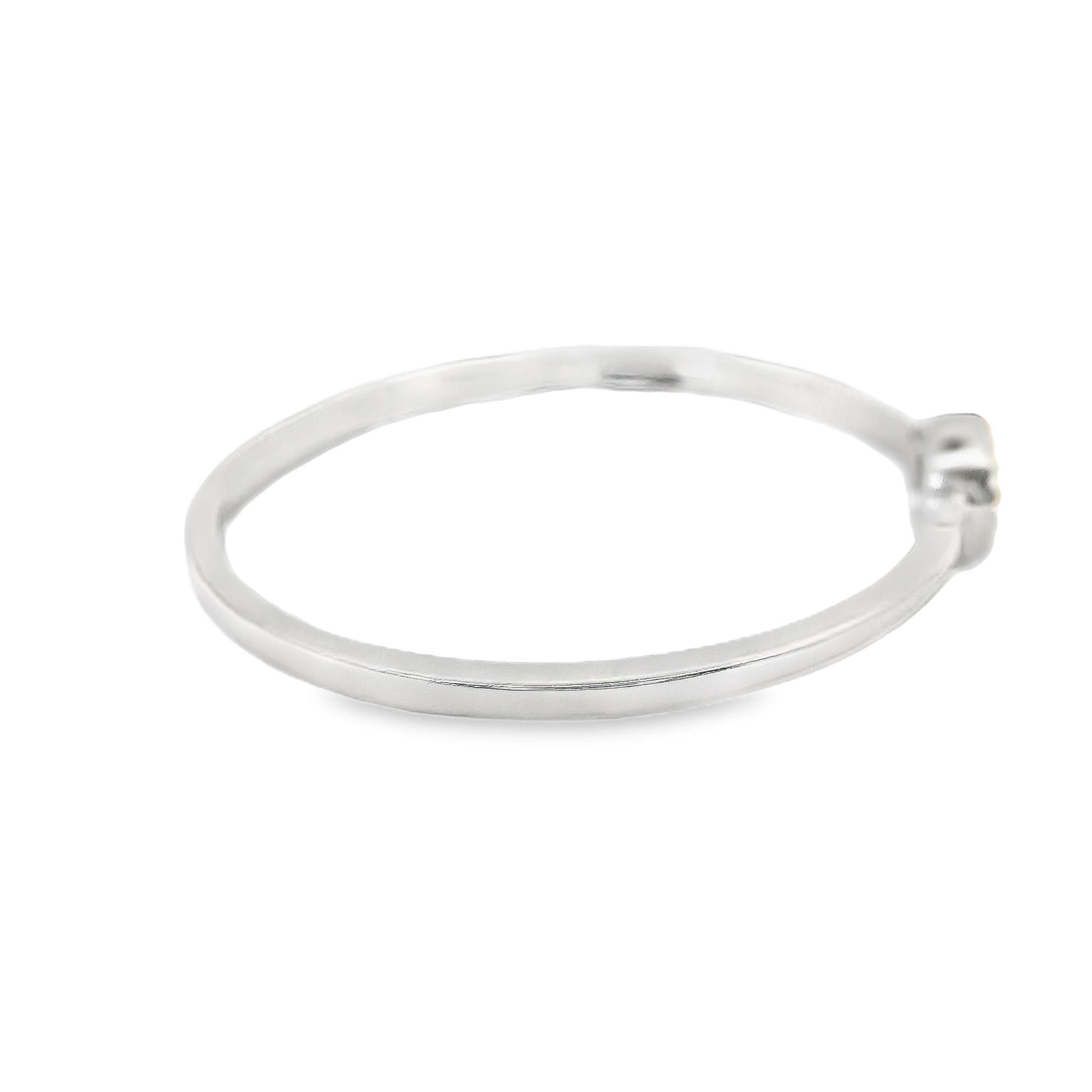 Anillo De Oro Blanco De 14K Y Diamantes 0.05 Ct.