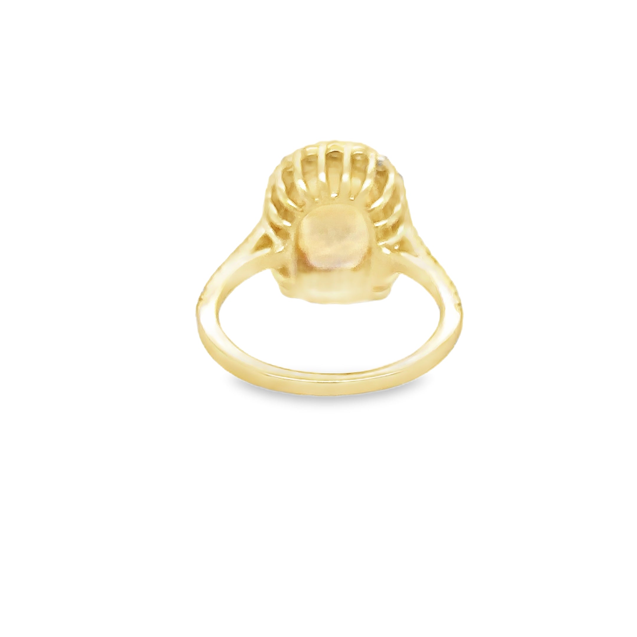 Anillo De Oro Amarillo De 14 Quilates Zafiro Amarillo Y Diamantes 4.53 Ct.