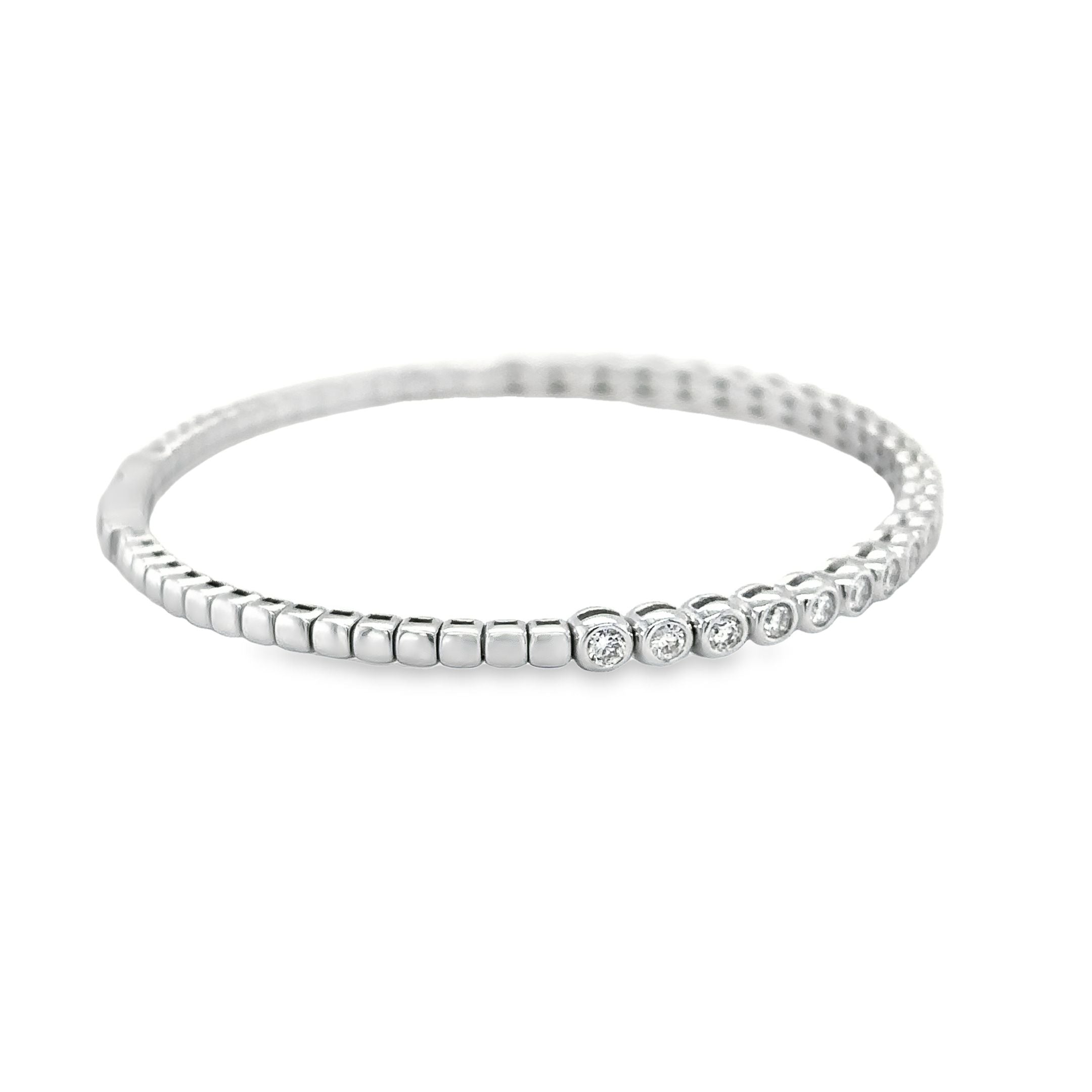 Brazalete Flexible De Diamantes De Oro Blanco De 14 Kt 4.56 Ct.