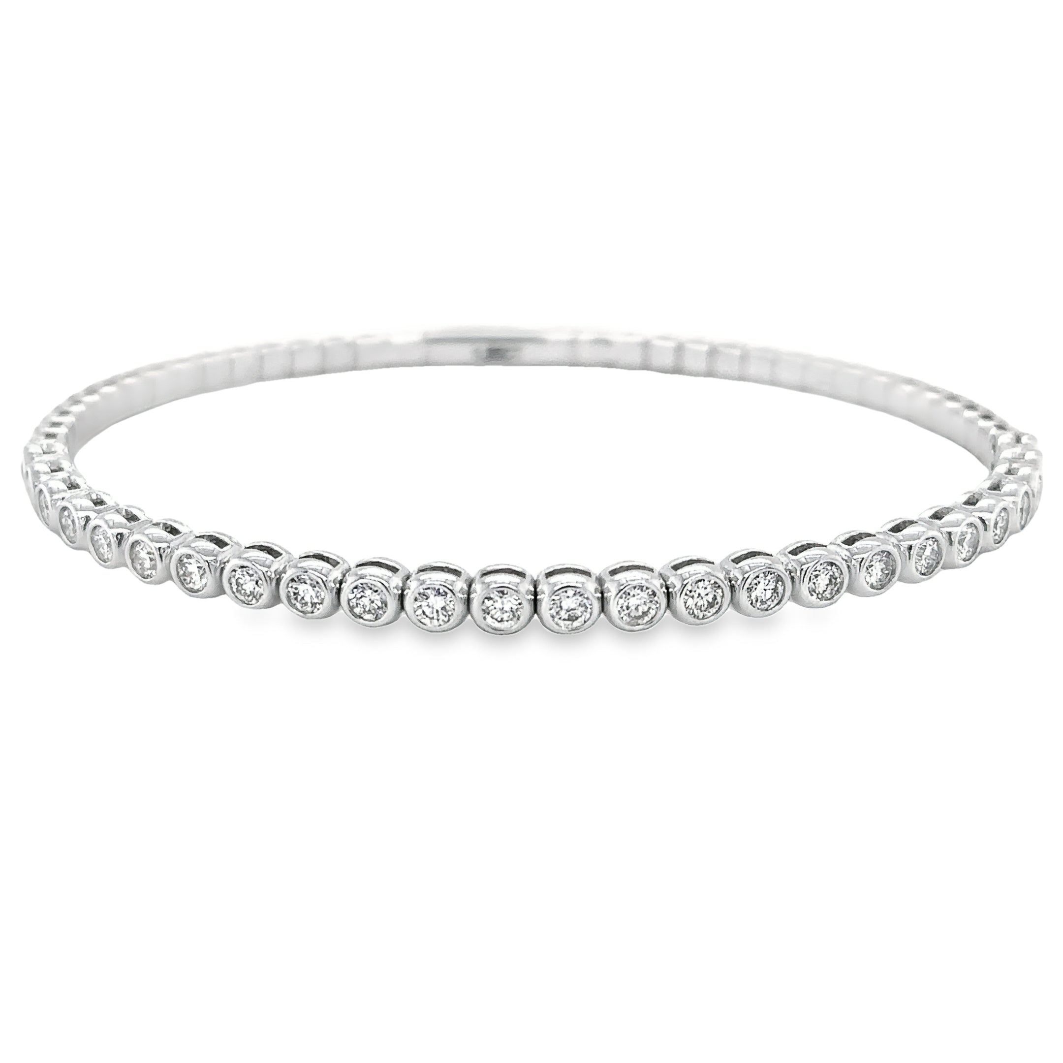 Brazalete Flexible De Diamantes De Oro Blanco De 14 Kt 4.56 Ct.