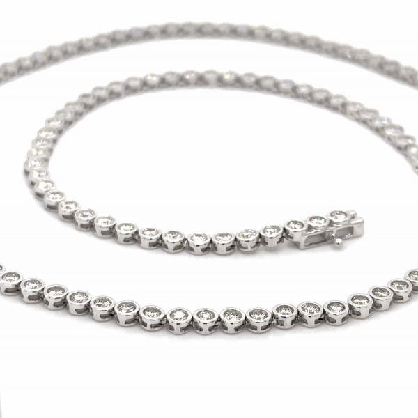 Collar Tennis de Diamante 6CT. En Oro Blanco de 14K