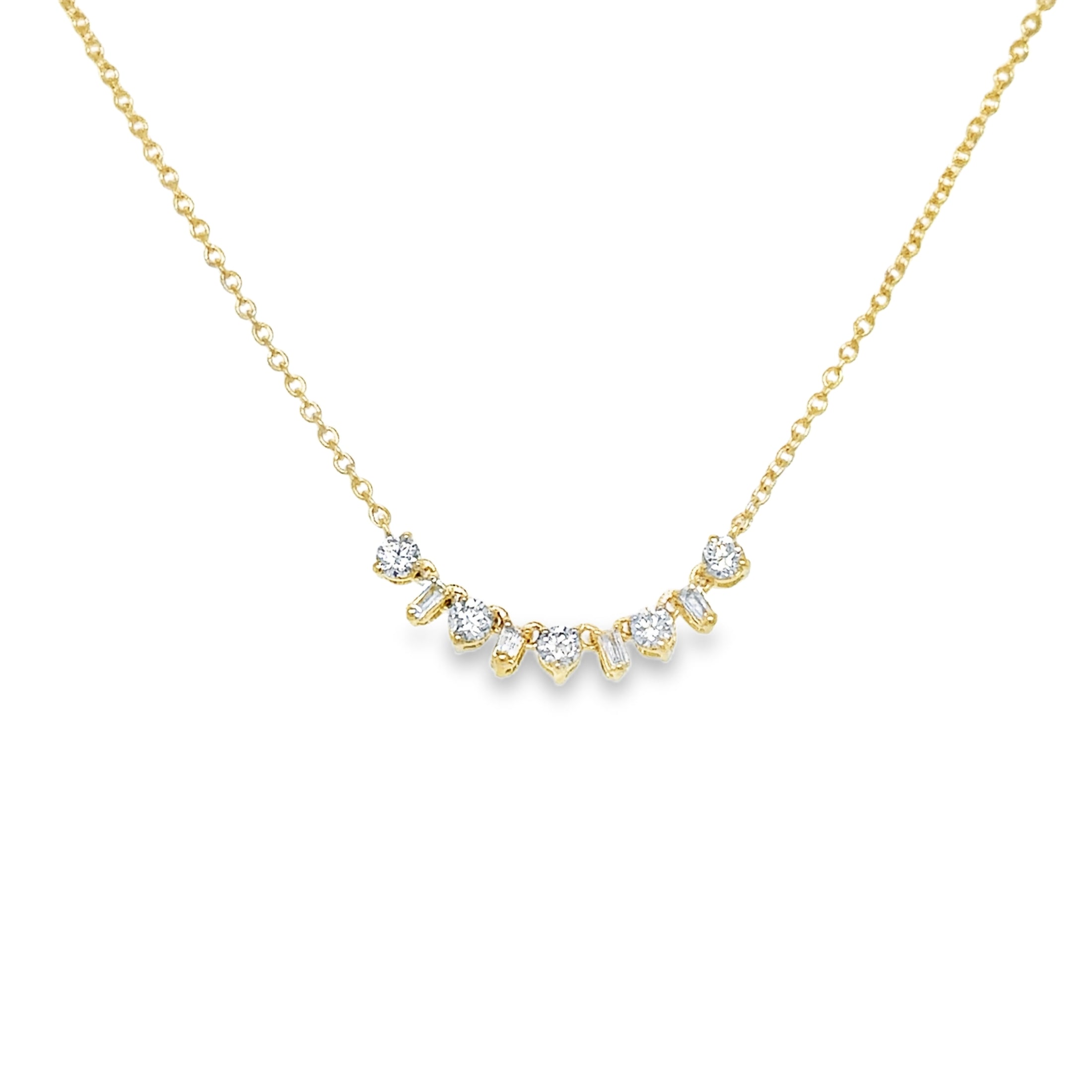 14Kt Yellow Gold Necklace with Diamonds, 0.17 CT
