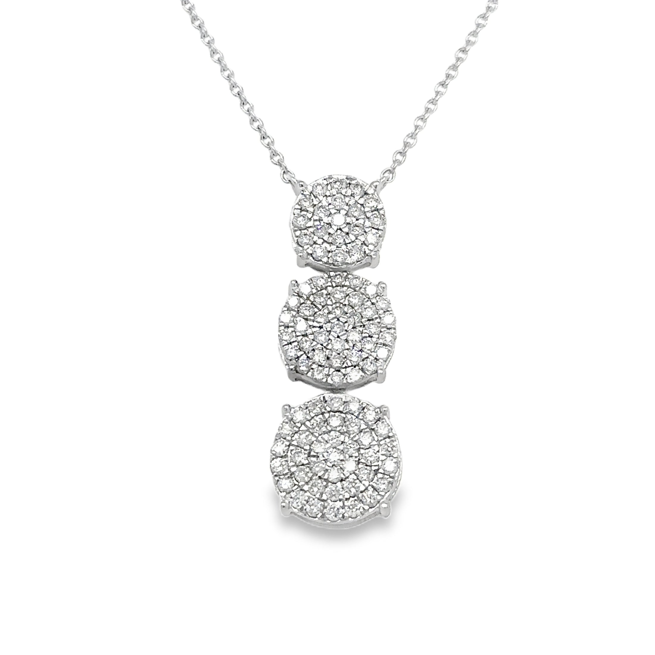 14Kt White Gold Diamond Necklace 18", 0.5 CT