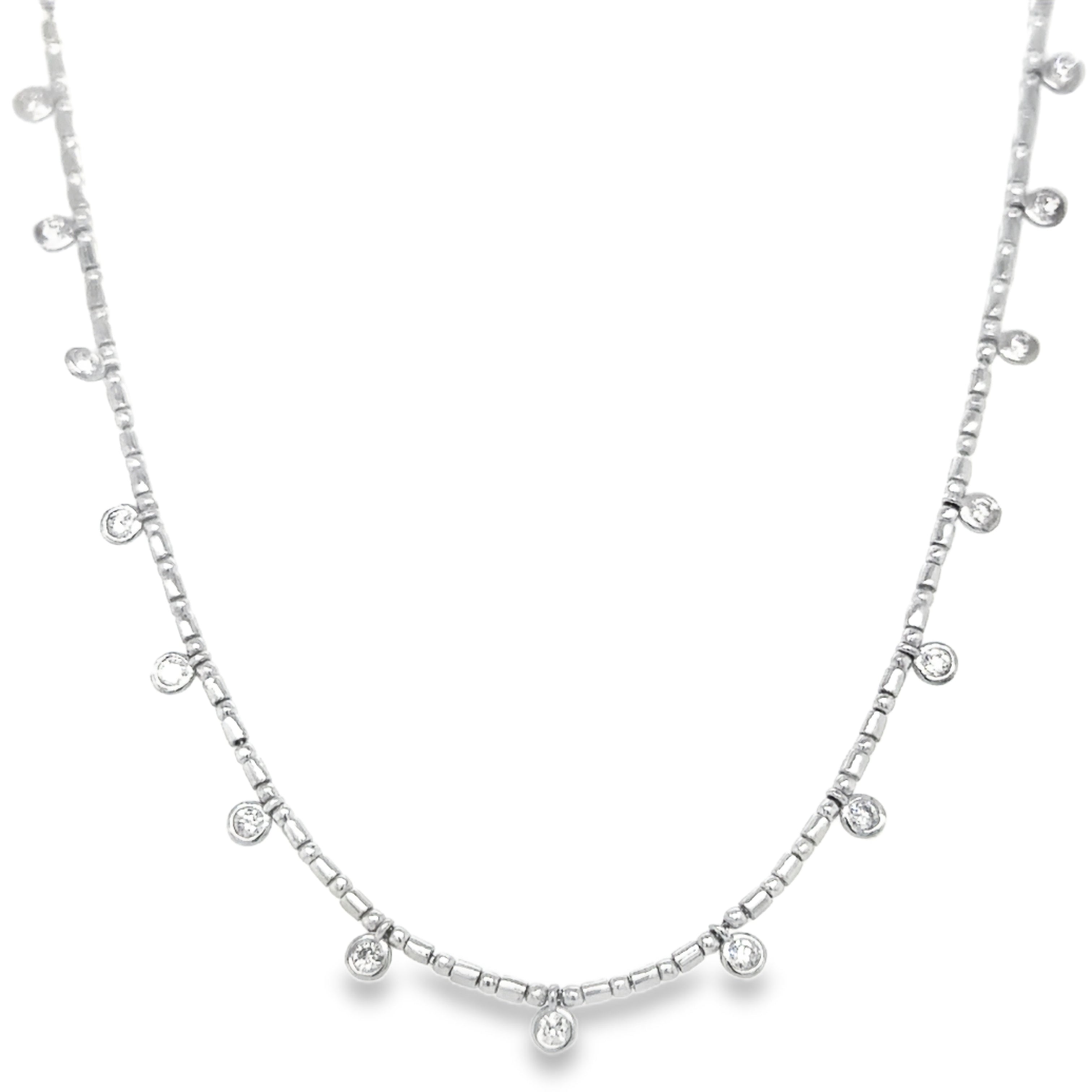 Collar Colgante De Diamantes De Oro Blanco De 14Kt 0.51 Ct.