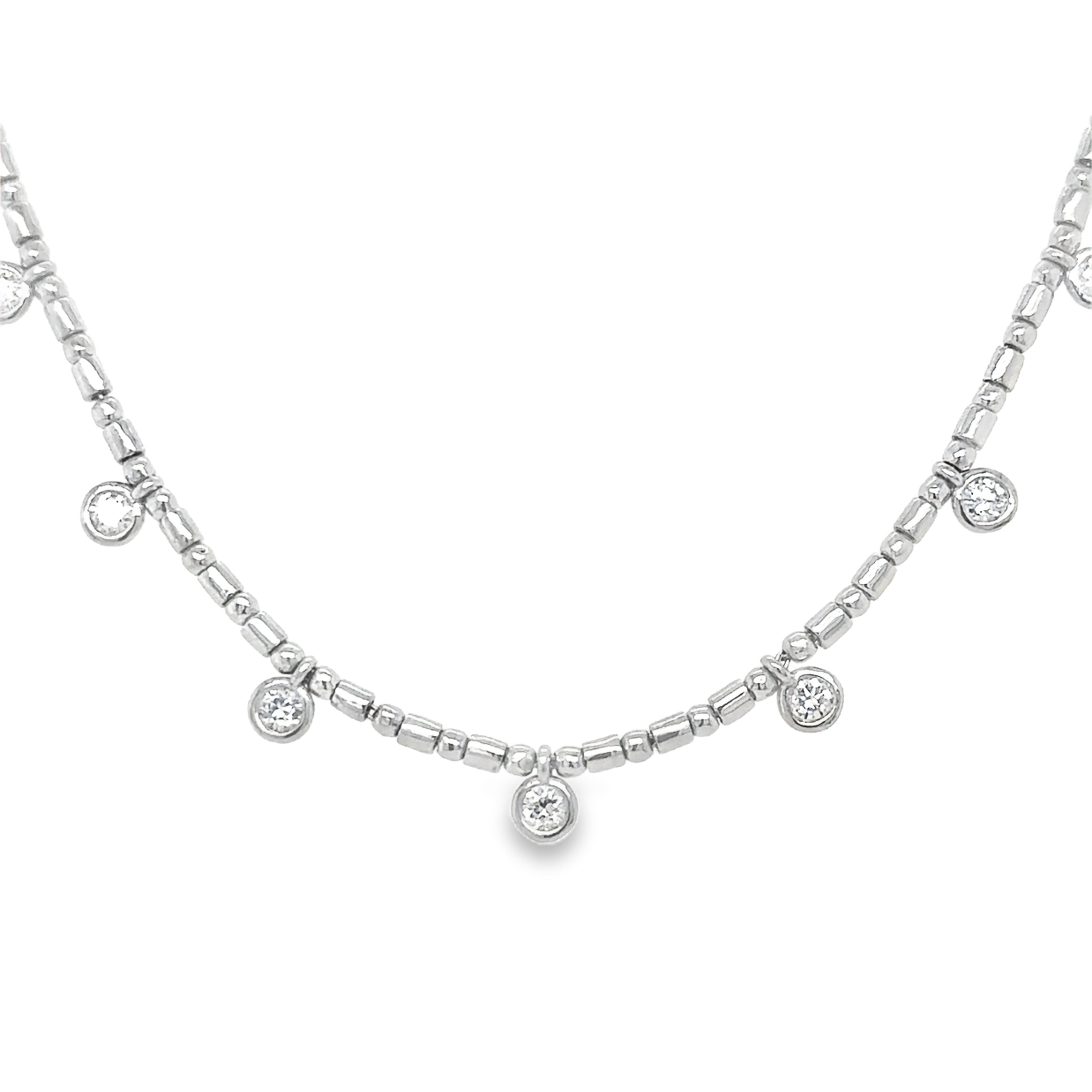 Collar Colgante De Diamantes De Oro Blanco De 14Kt 0.51 Ct.