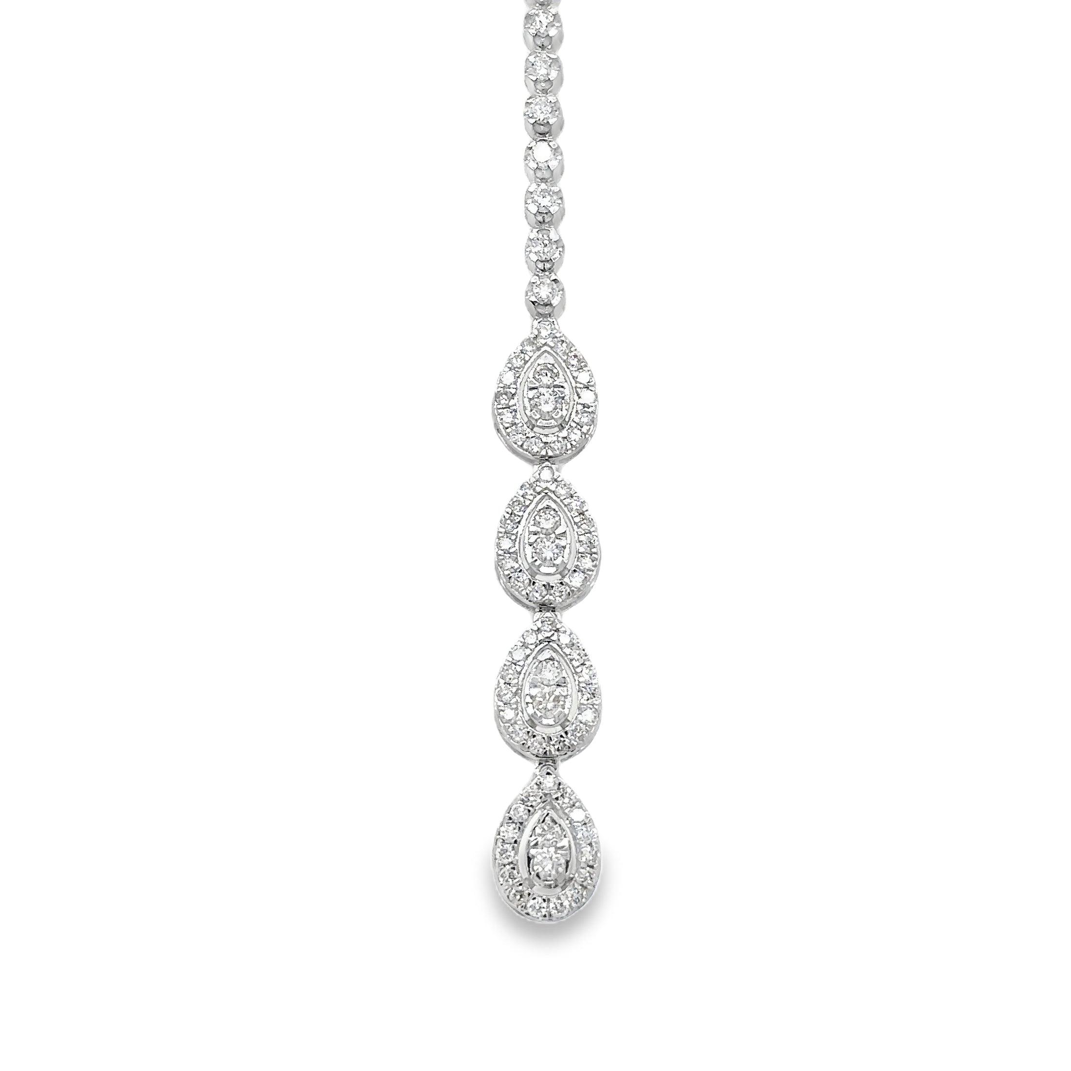 18K White Gold Diamond Necklace, 0.96 TCW