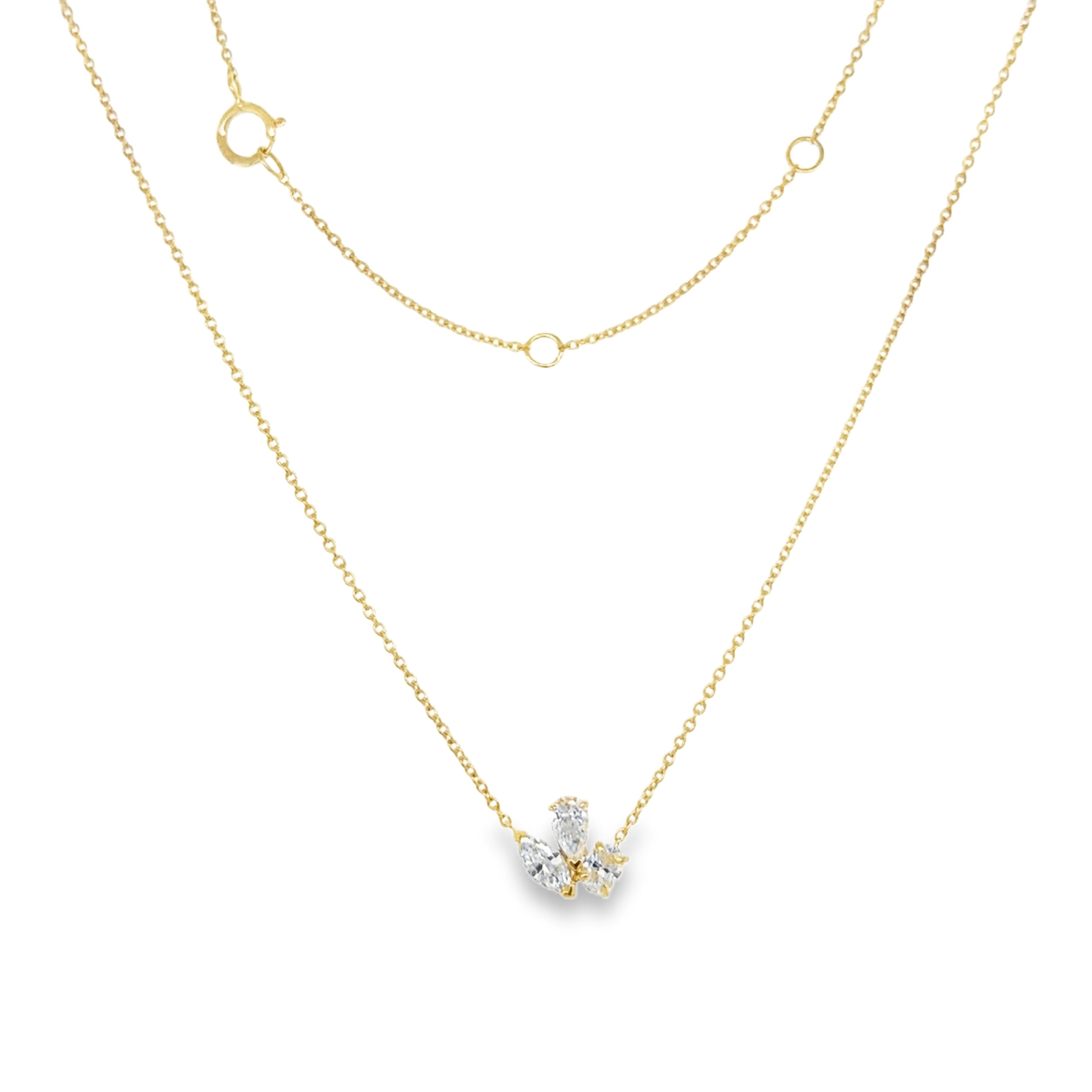 Collar Colgante De Oro Amarillo Y Diamantes De 14 K