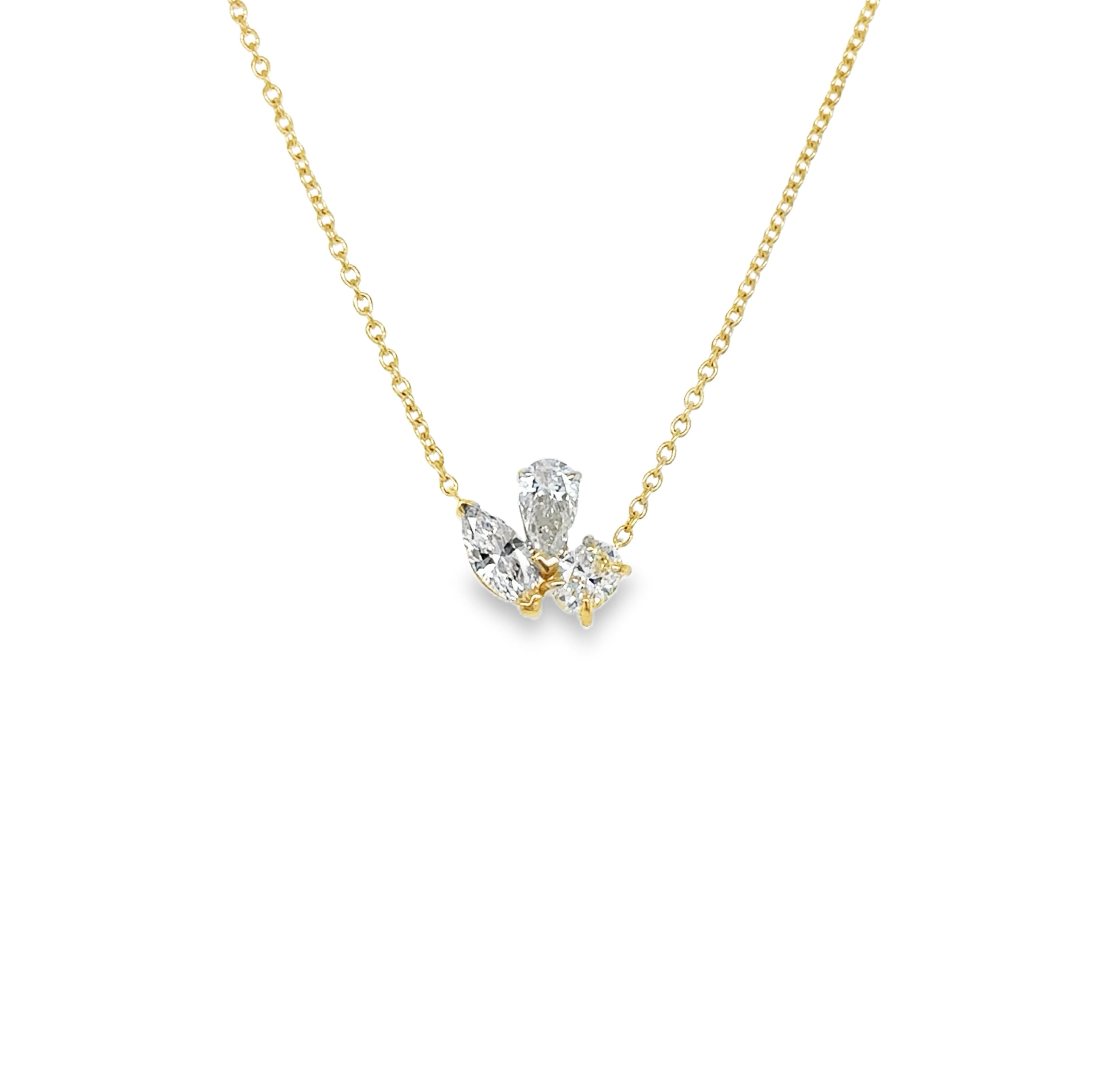 Collar Colgante De Oro Amarillo Y Diamantes De 14 K