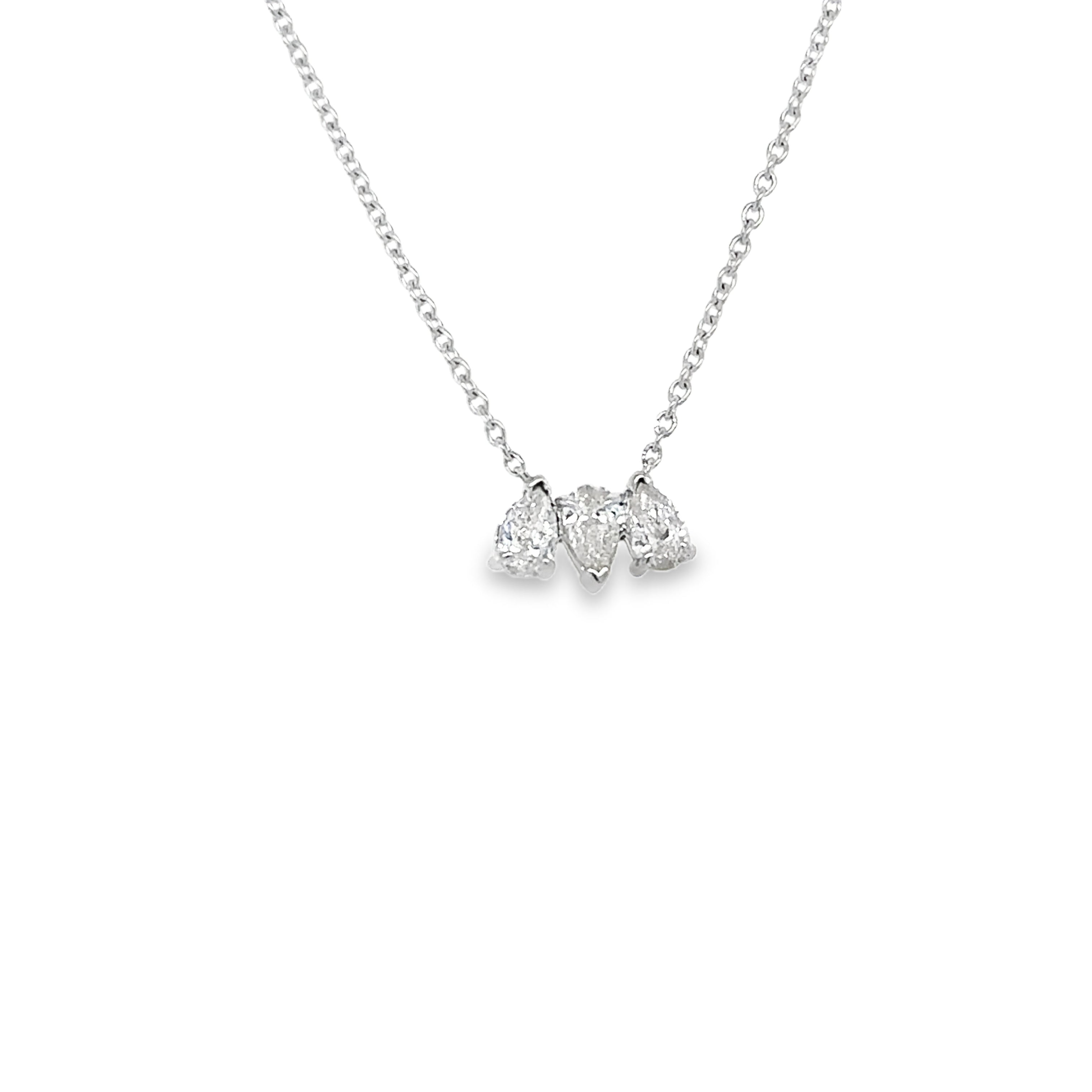 Collar Colgante De Oro Blanco Y Diamantes De 14 K