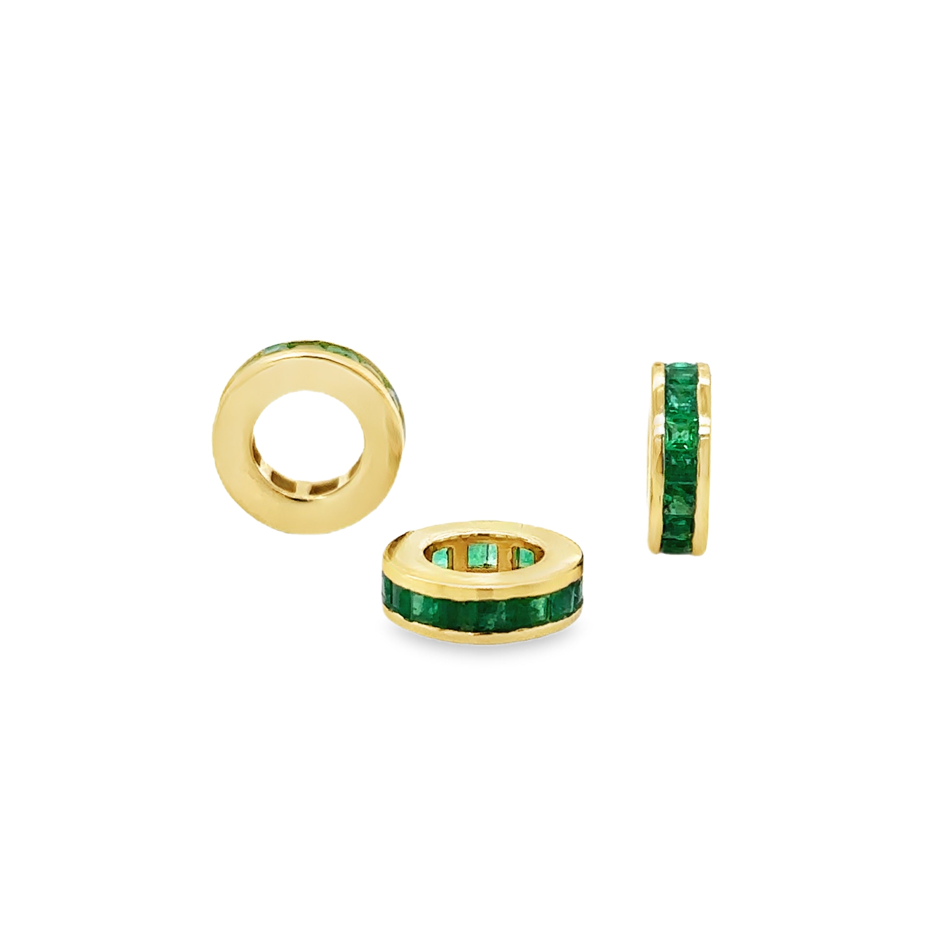 Colgante Redondo De Esmeralda En Oro Amarillo De 14Kt 0.51 Ct.