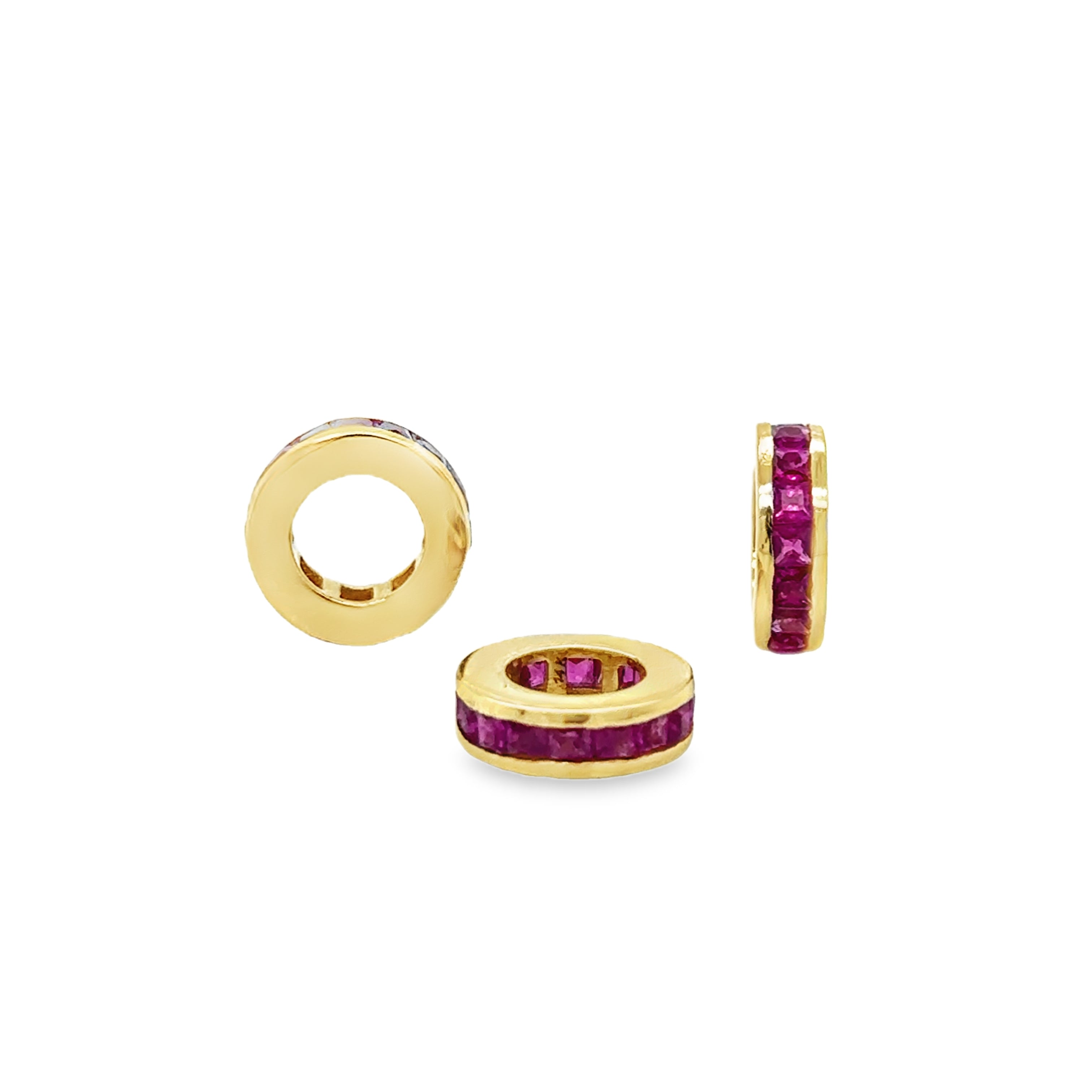 Colgante Redondo Rubí Oro Amarillo De 14Kt 0.68 Ct.