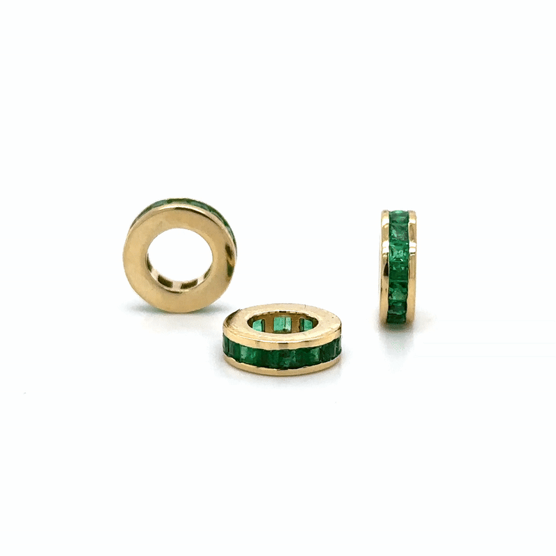 Colgante Redondo De Esmeralda En Oro Amarillo De 14Kt 0.51 Ct.