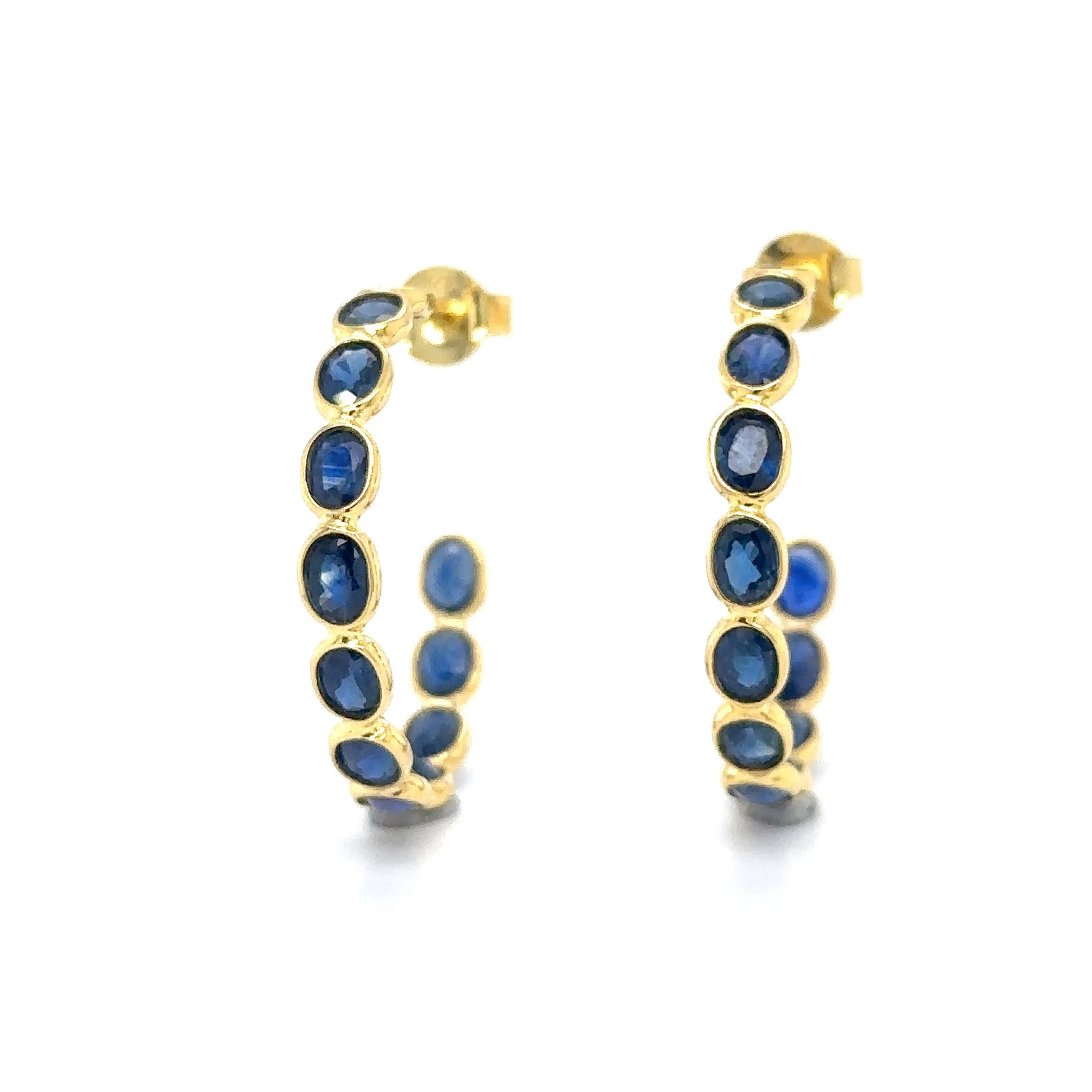 Pendiente De Aro De Zafiro De Oro Amarillo De 18 Kt 6.3 Ct.