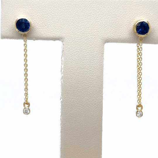 Pendiente De Zafiro De Oro Amarillo De 14K 1.06 Ct.