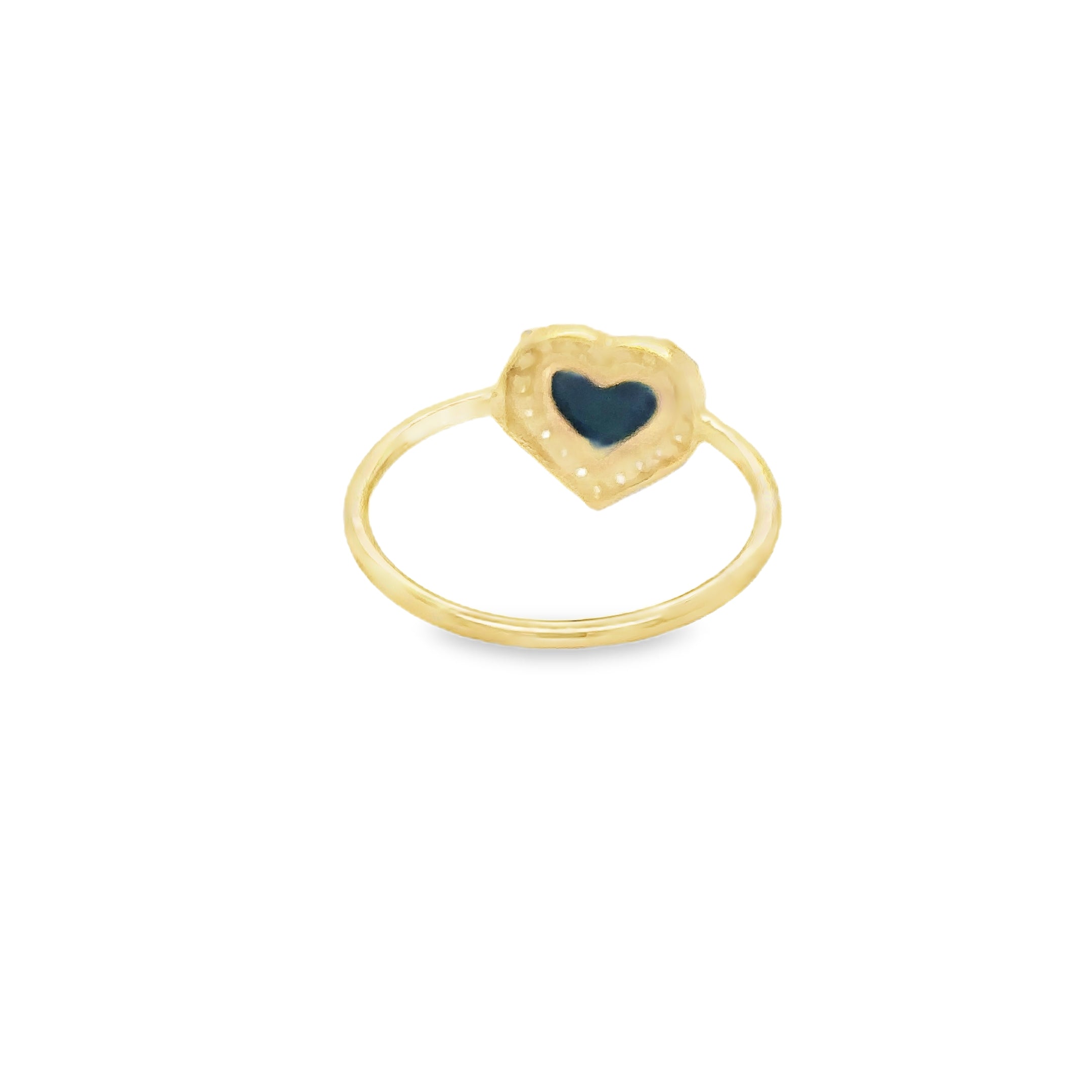 Anillo Corazón De Malaquita De Oro Amarillo De 14 K Con Diamantes