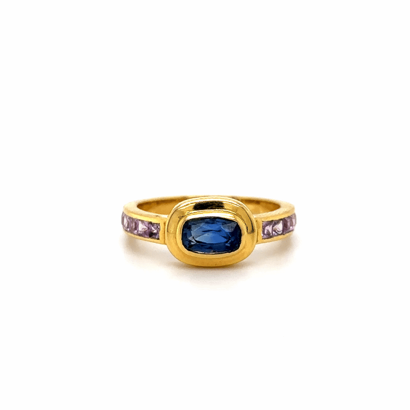 Anillo De Zafiro De Oro Amarillo De 14Kt 1.7 Ct.